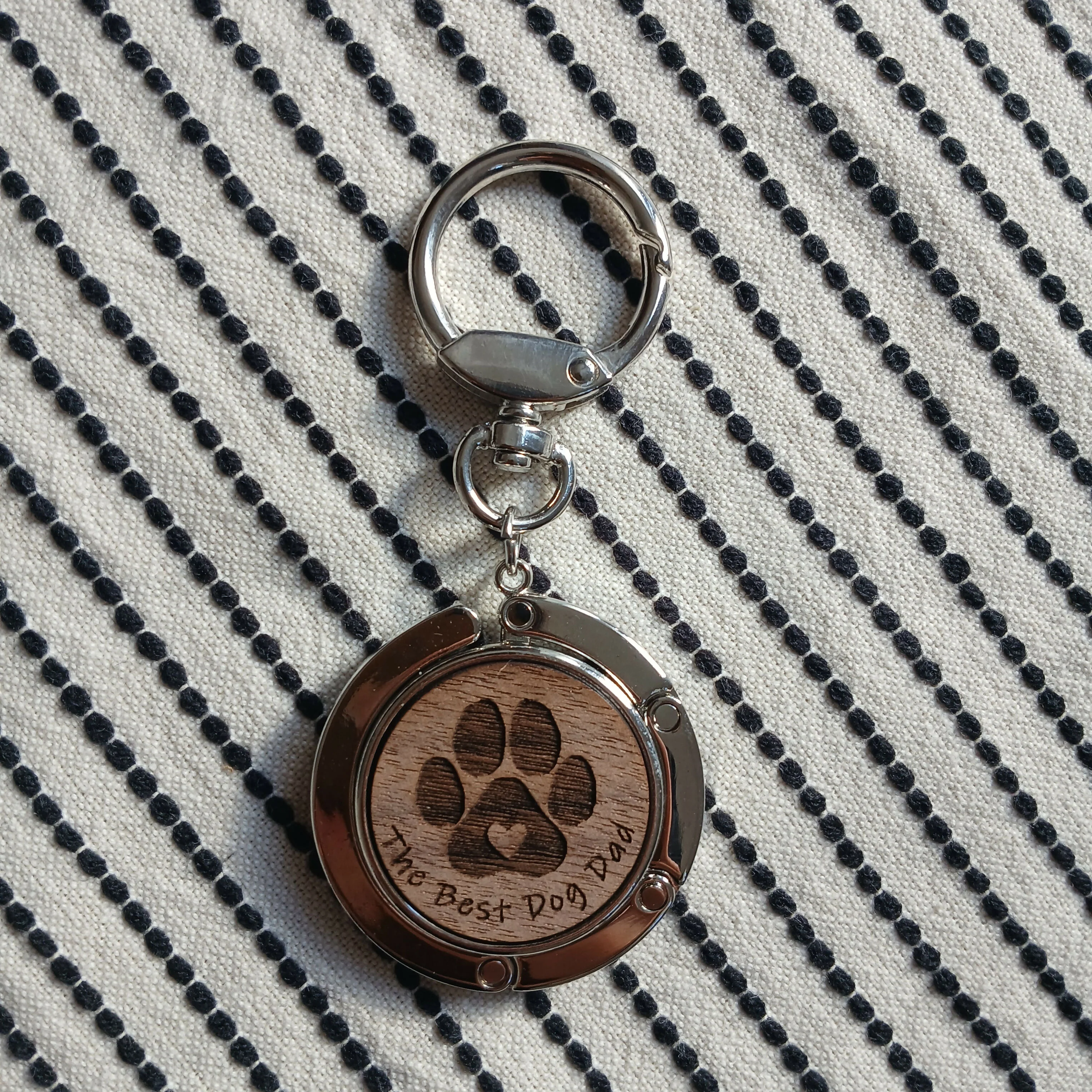 The Best Dog Dad Bag Hanger with Key Ring