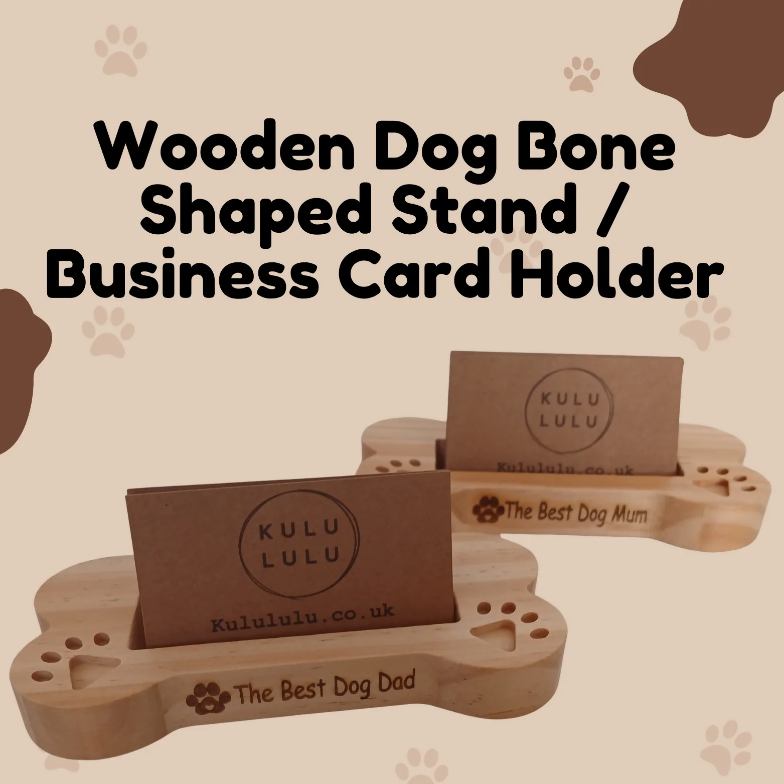 The Best Dog Mum - Dog Bone Shaped Stand / Business Card Holder - Image 3