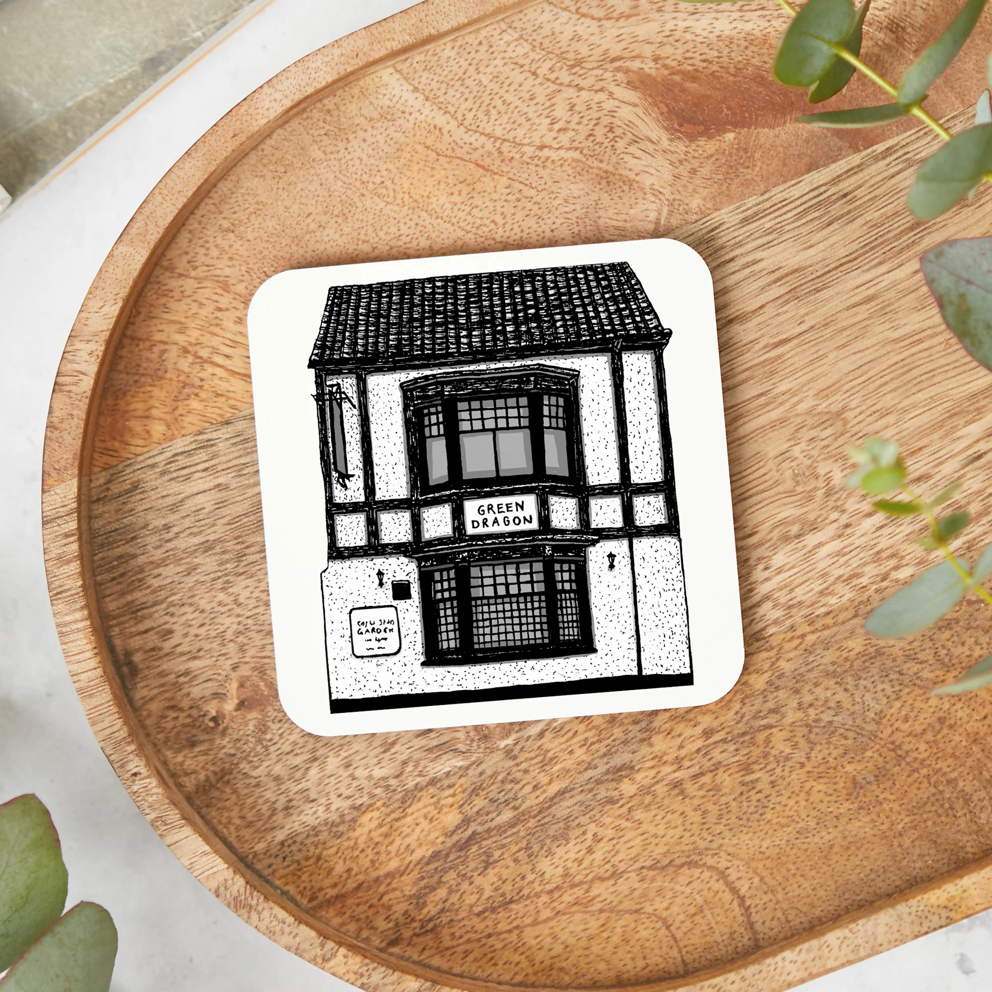 'The Green Dragon' Pub Coaster