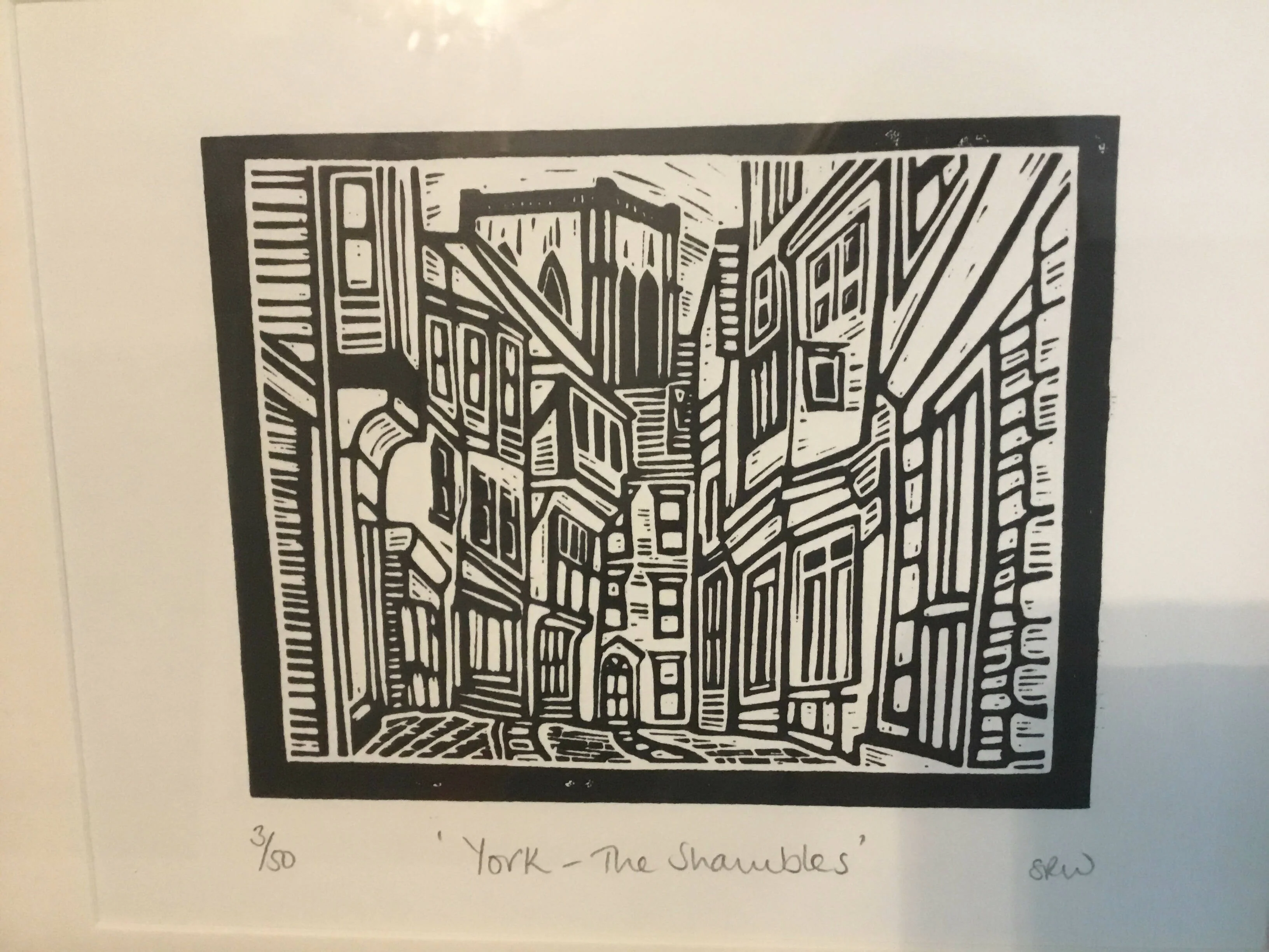 The Shambles, York Framed Lino Cut Print - Image 3