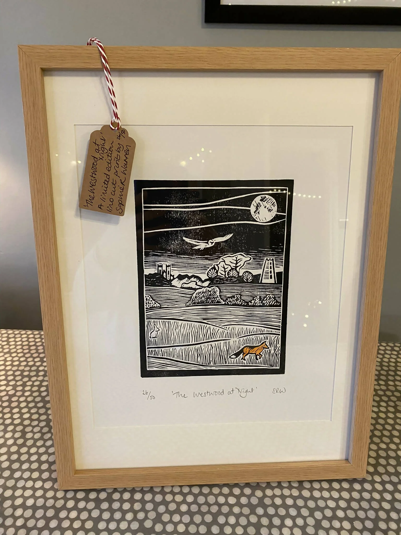 The Westwood at Night Framed Lino Cut Print - Image 13