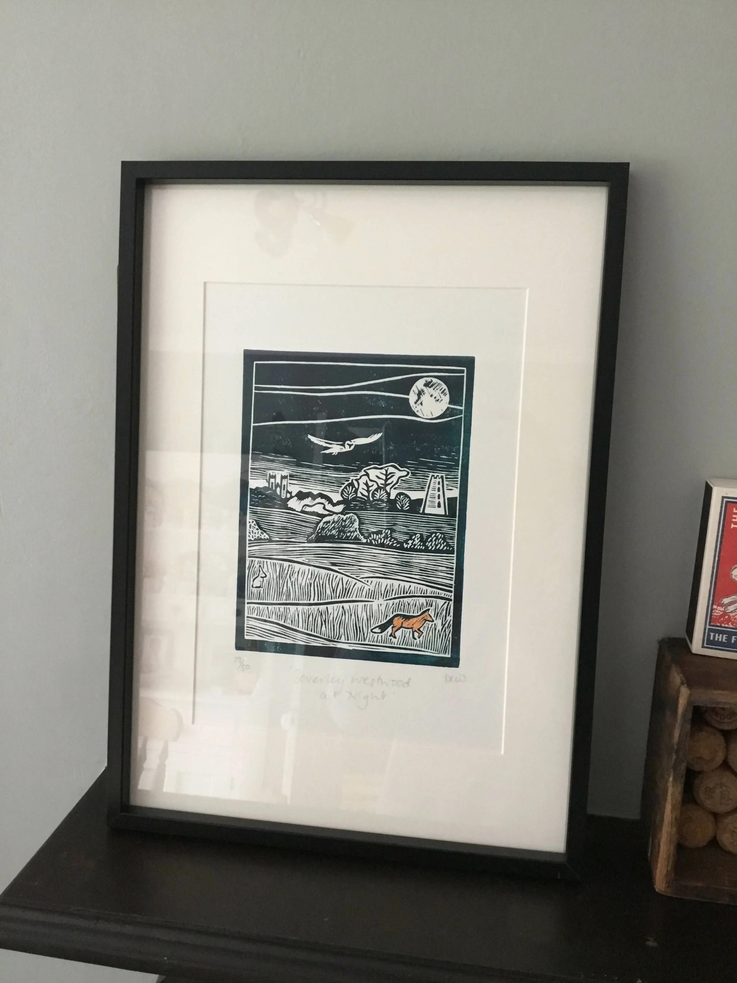 The Westwood at Night Framed Lino Cut Print - Image 17