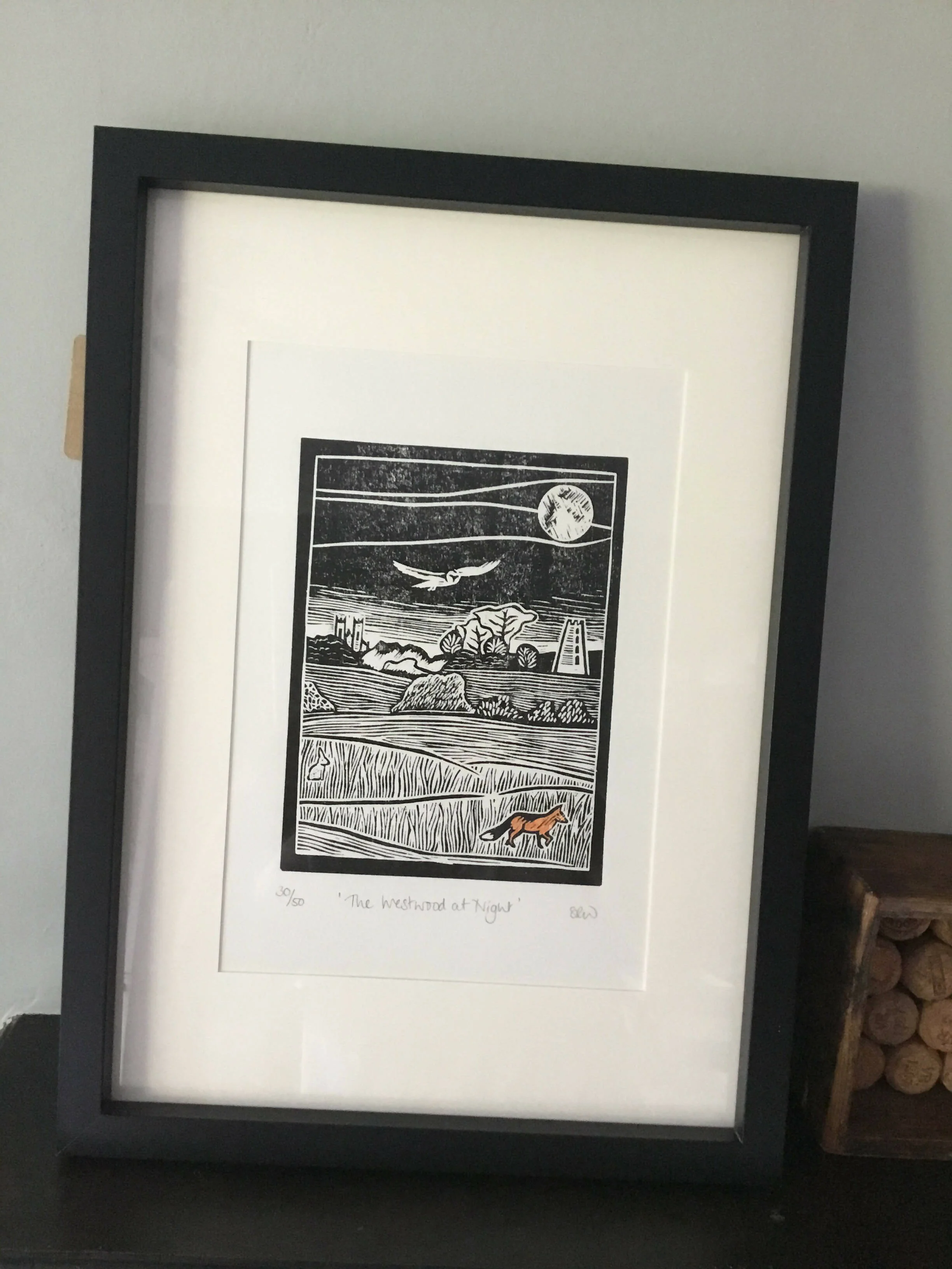 The Westwood at Night Framed Lino Cut Print - Image 18