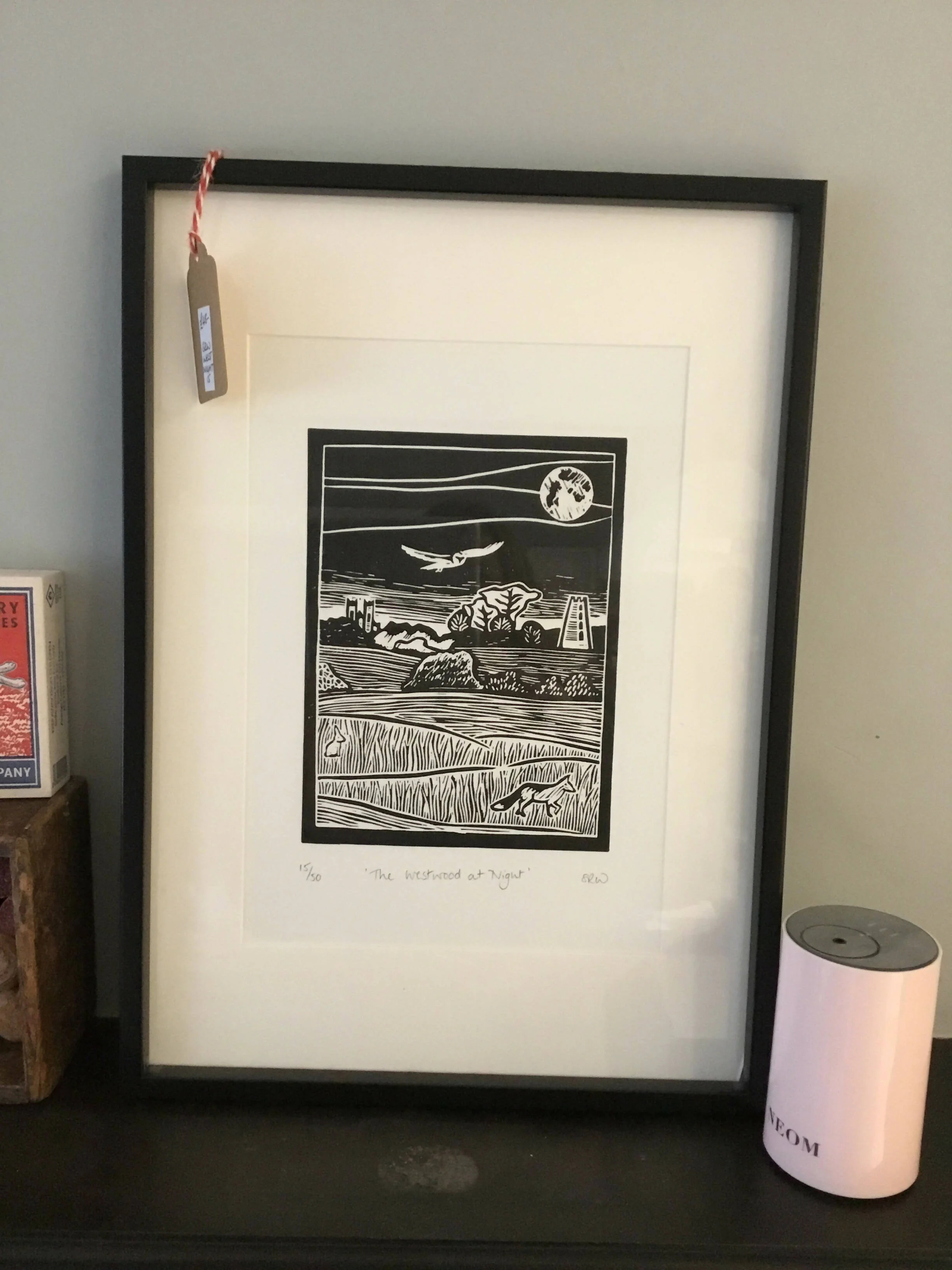 The Westwood at Night Framed Lino Cut Print - Image 9