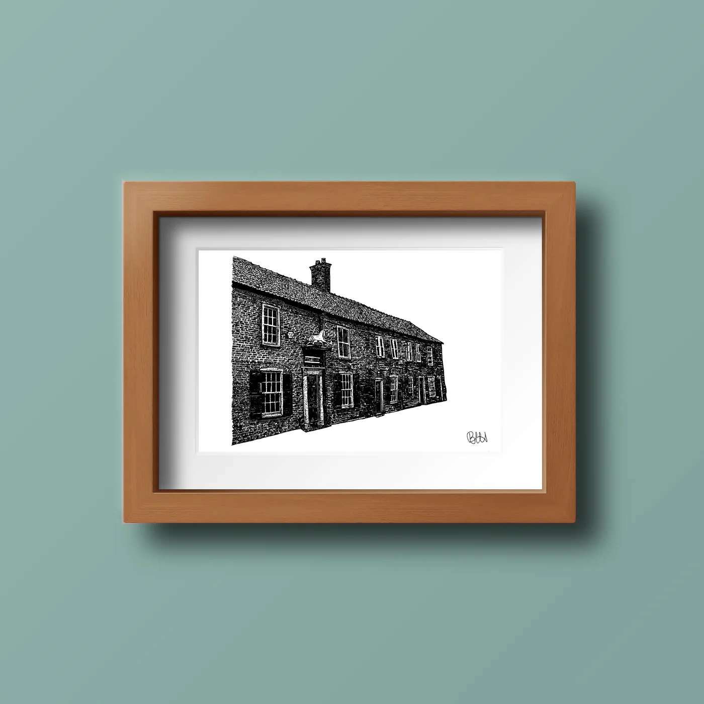 'The White Horse Inn' (Nellies) Artwork Print in White Mount - Image 2