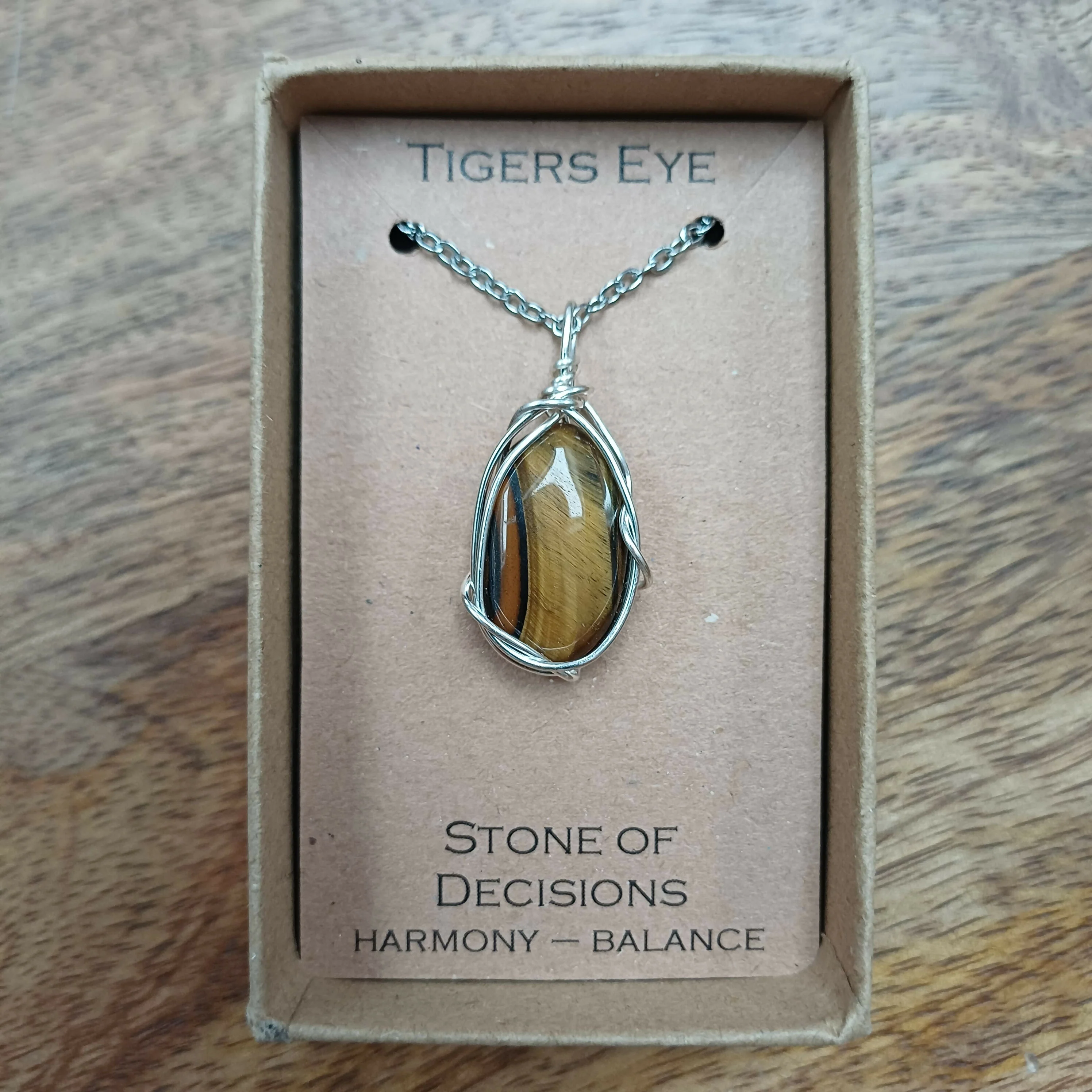 Tigers Eye Wire Wrapped Pendant