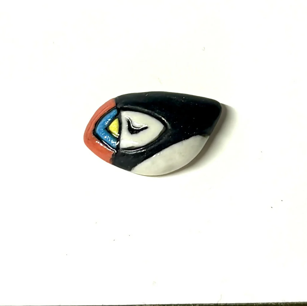 Tiny Porcelain Puffin Brooch