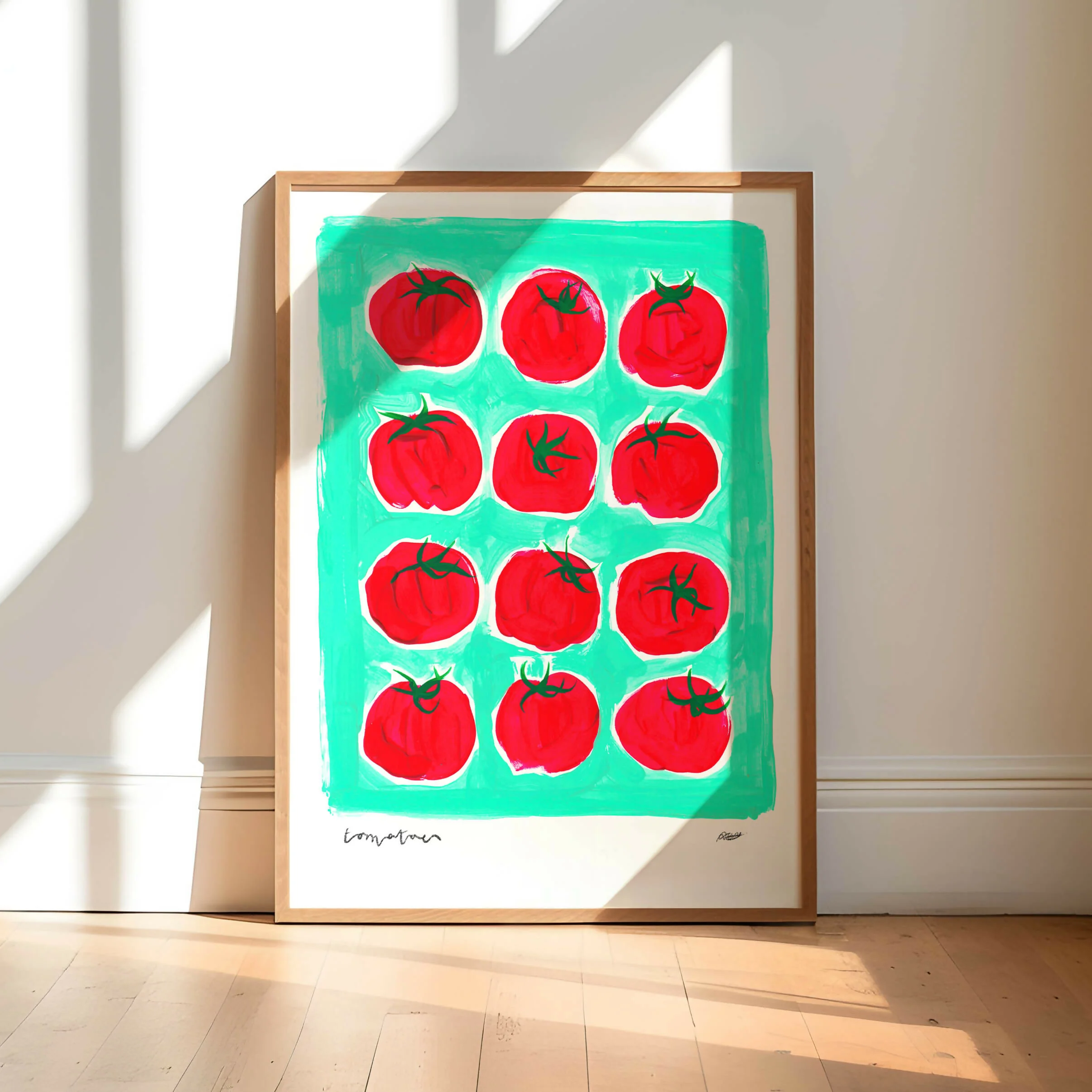 Tomatoes Hand Painted Art Print