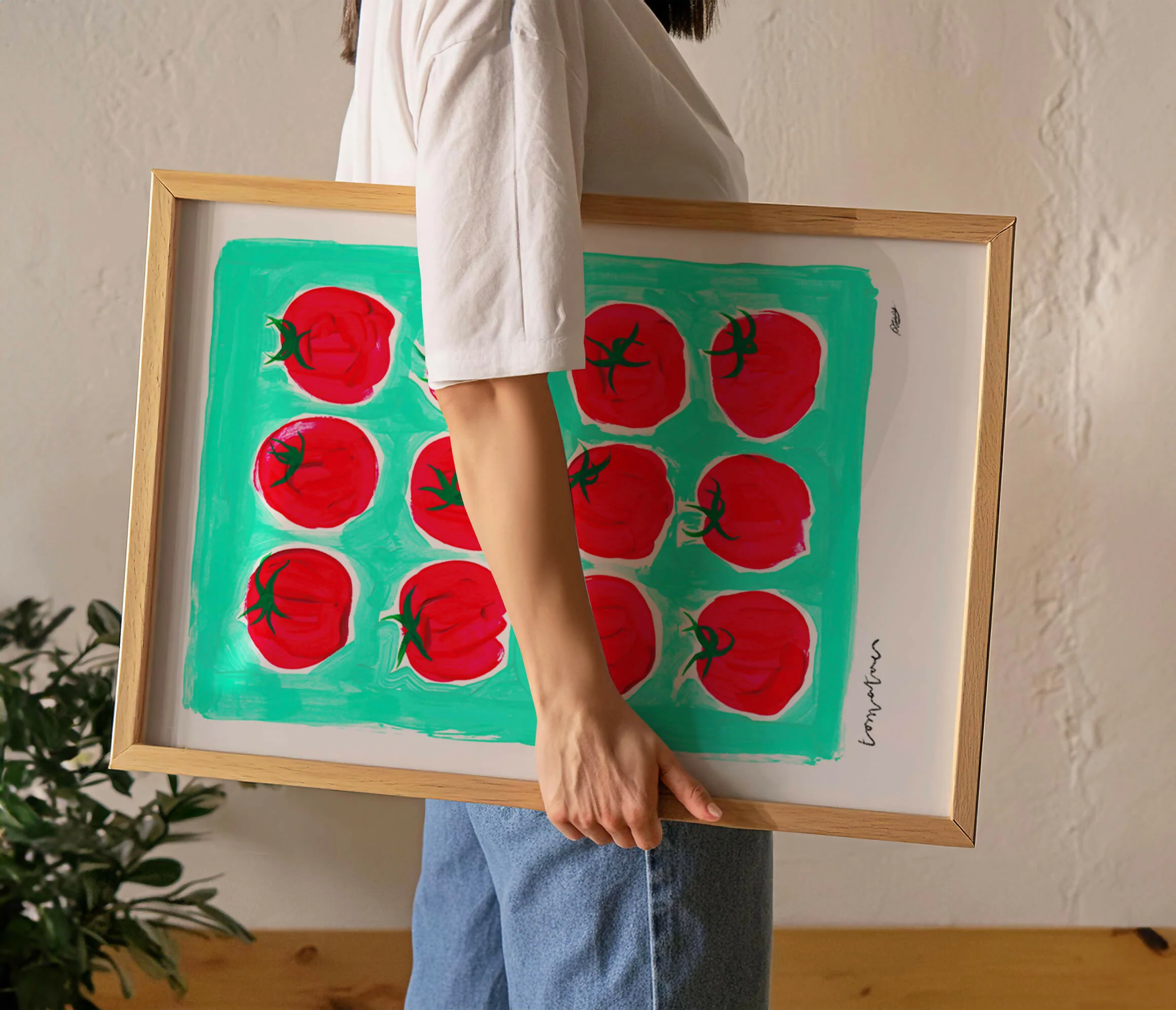 Tomatoes Hand Painted Art Print - Image 2