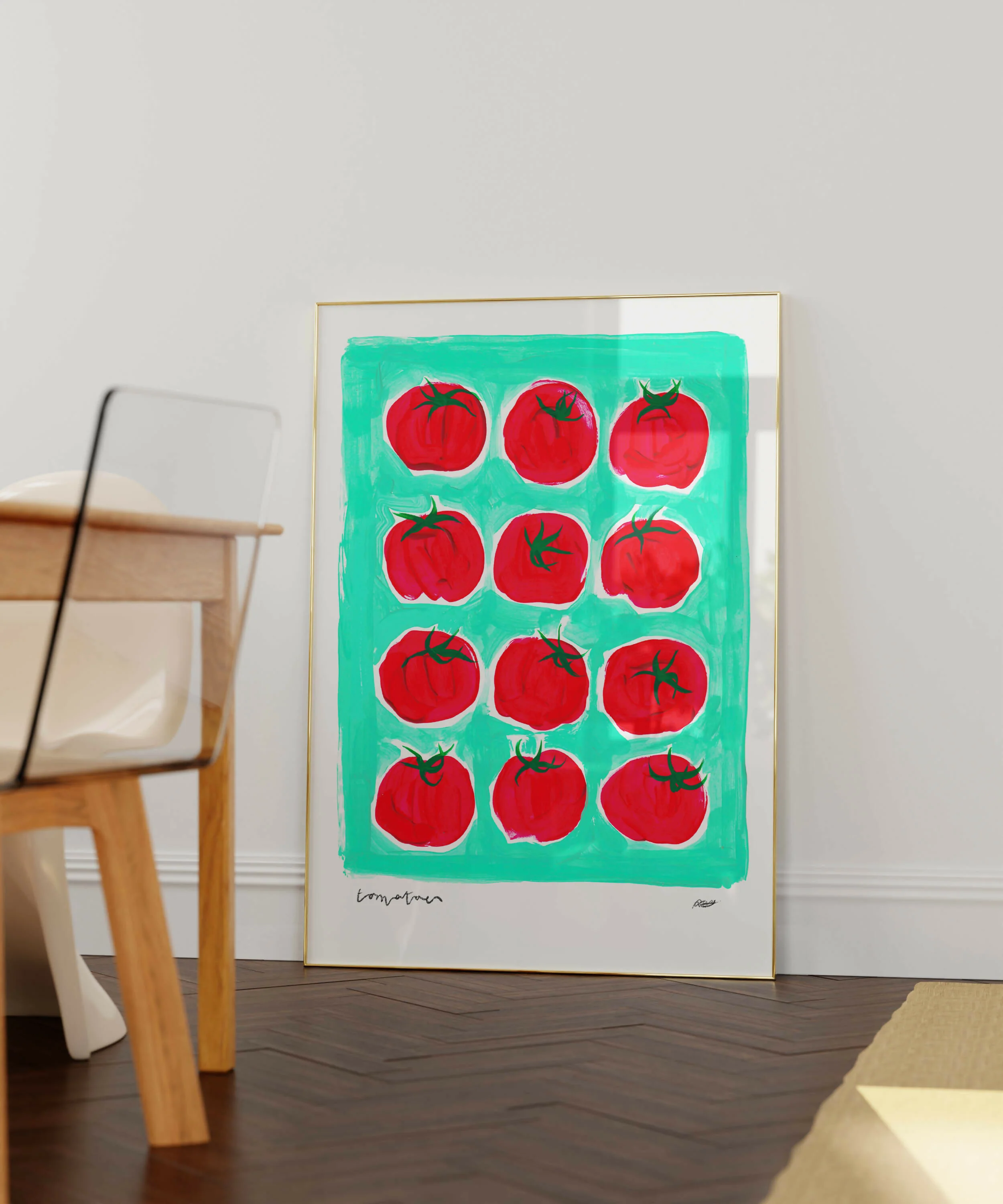 Tomatoes Hand Painted Art Print - Image 4