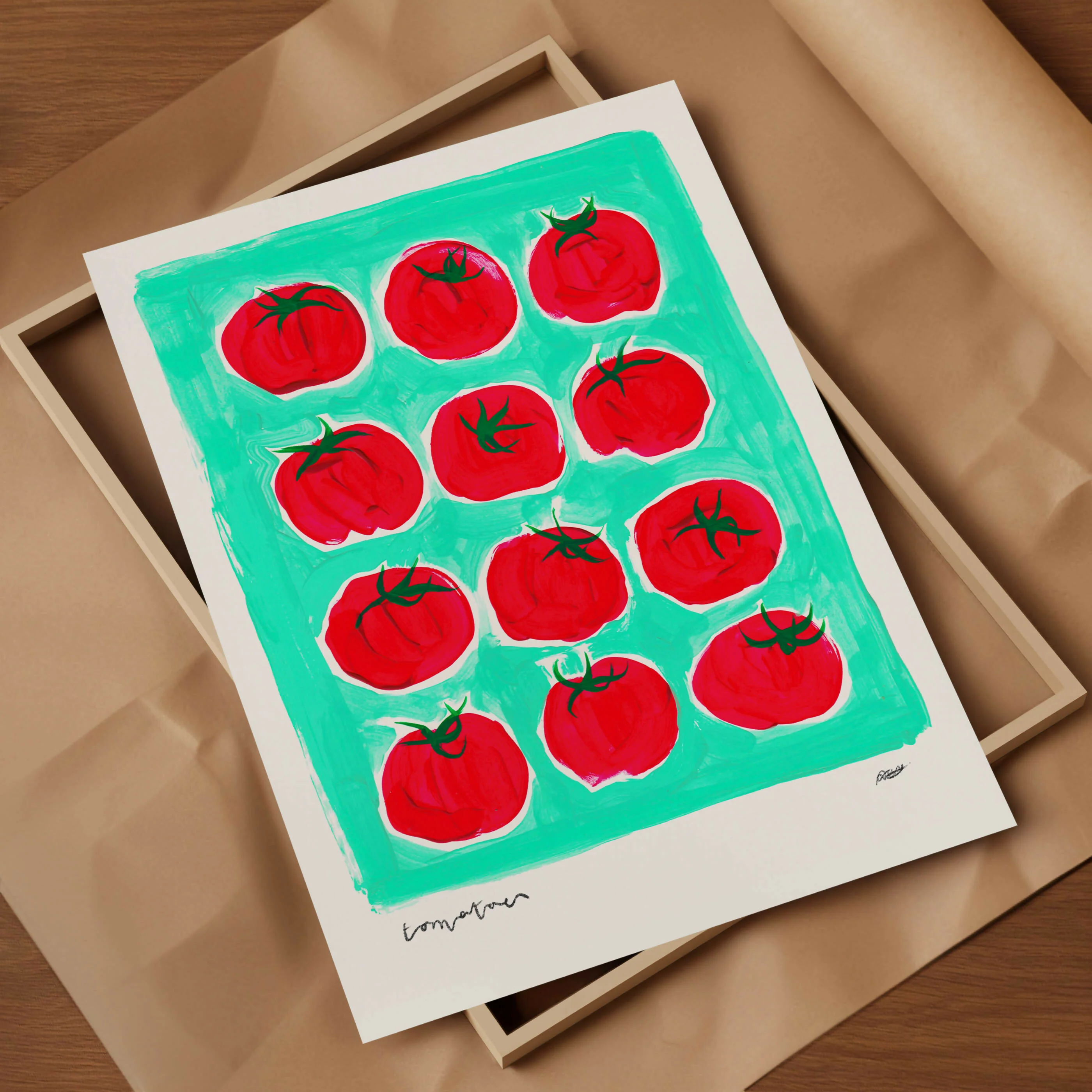 Tomatoes Hand Painted Art Print - Image 7