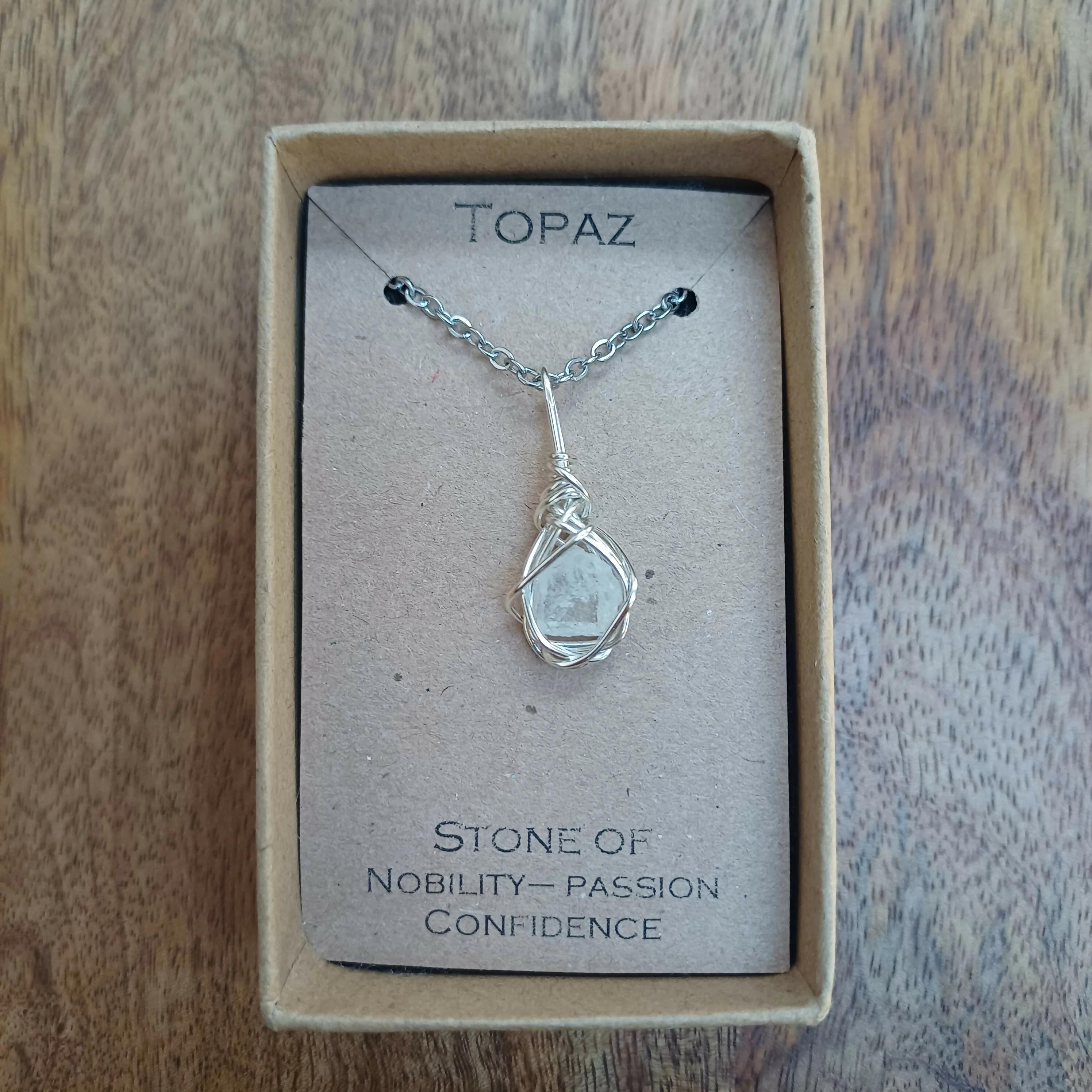 Topaz Wire Wrapped Pendant