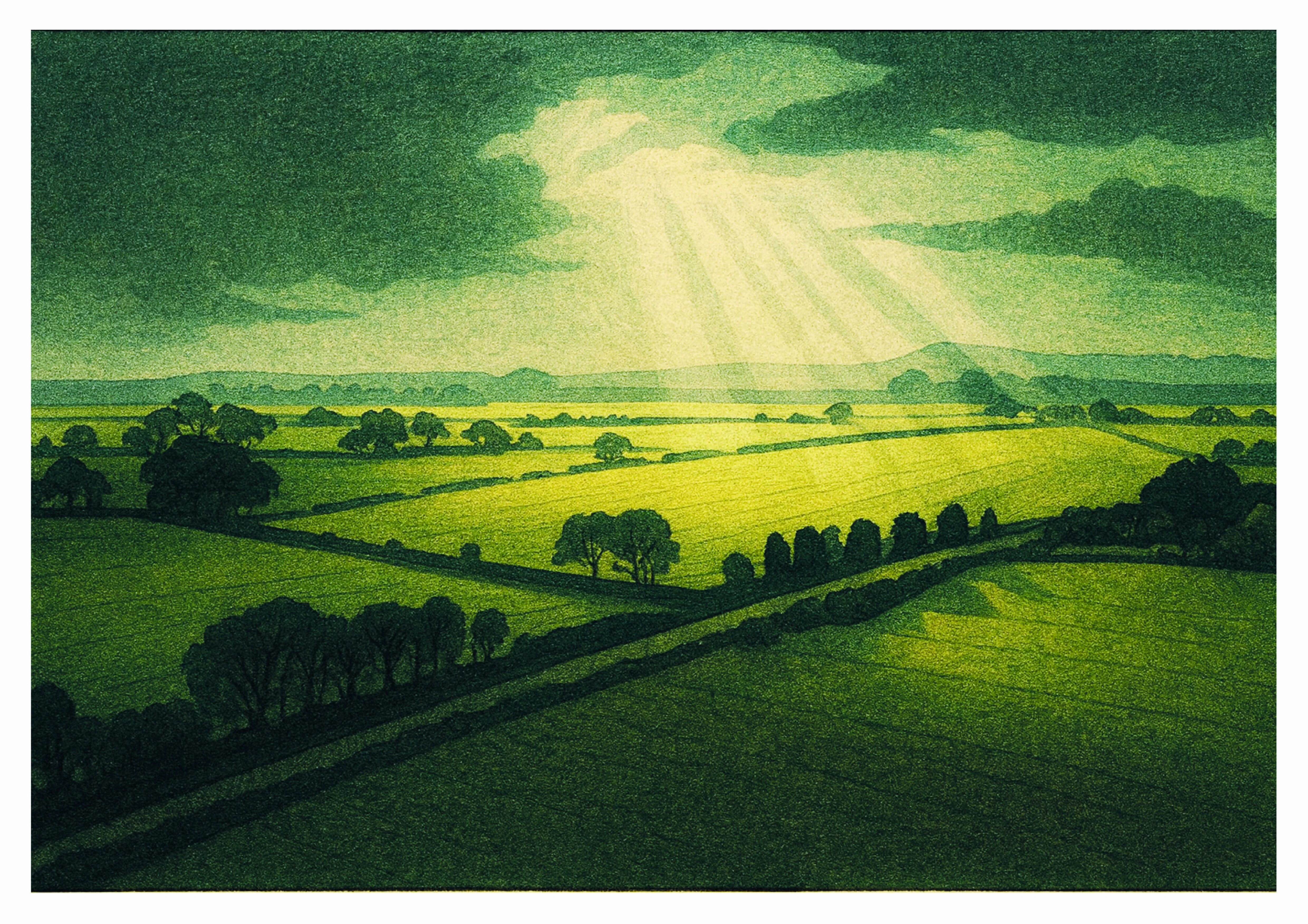 Towards the South Downs (Framed Print)