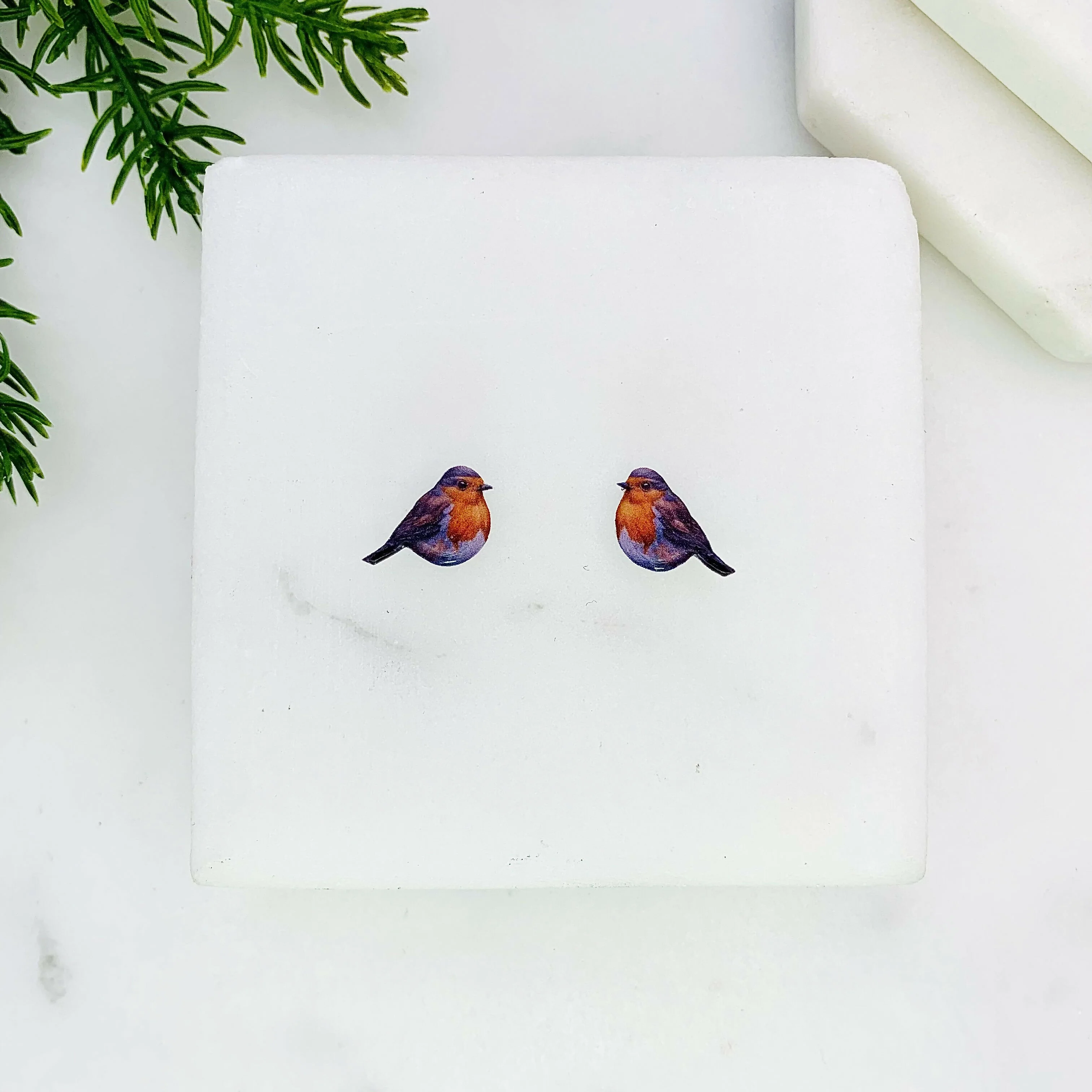 Traditional Robin Stud Earrings - Image 2
