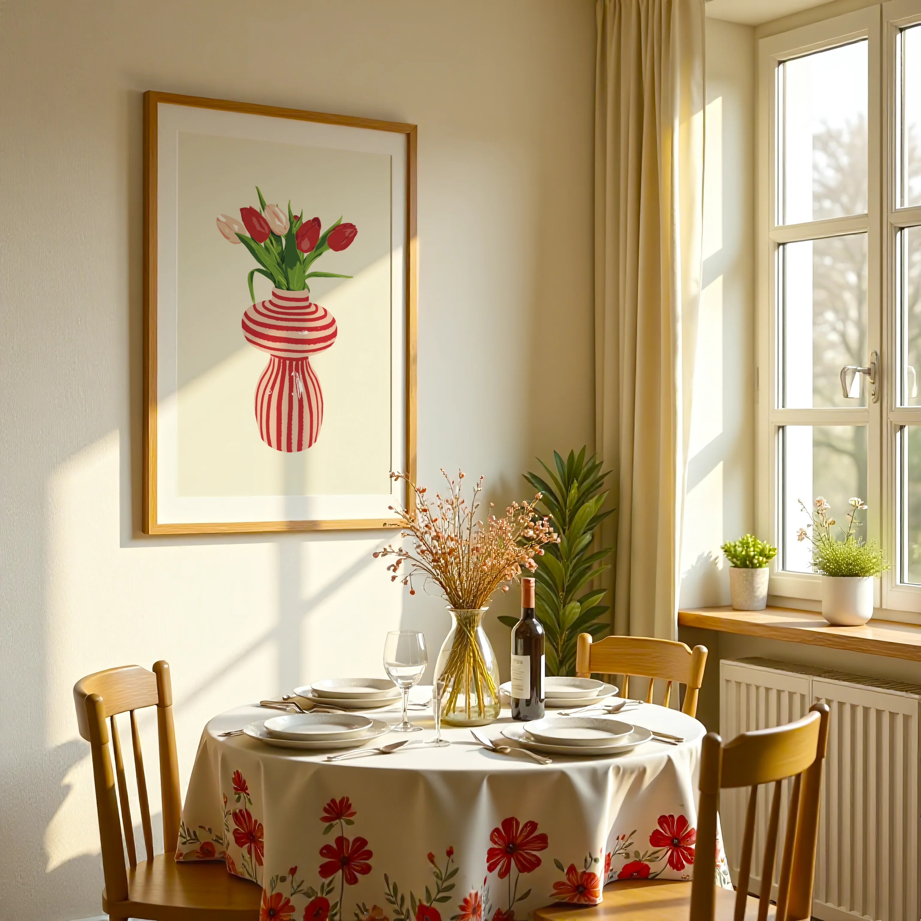 Tulip Vase Print in Red - Image 2