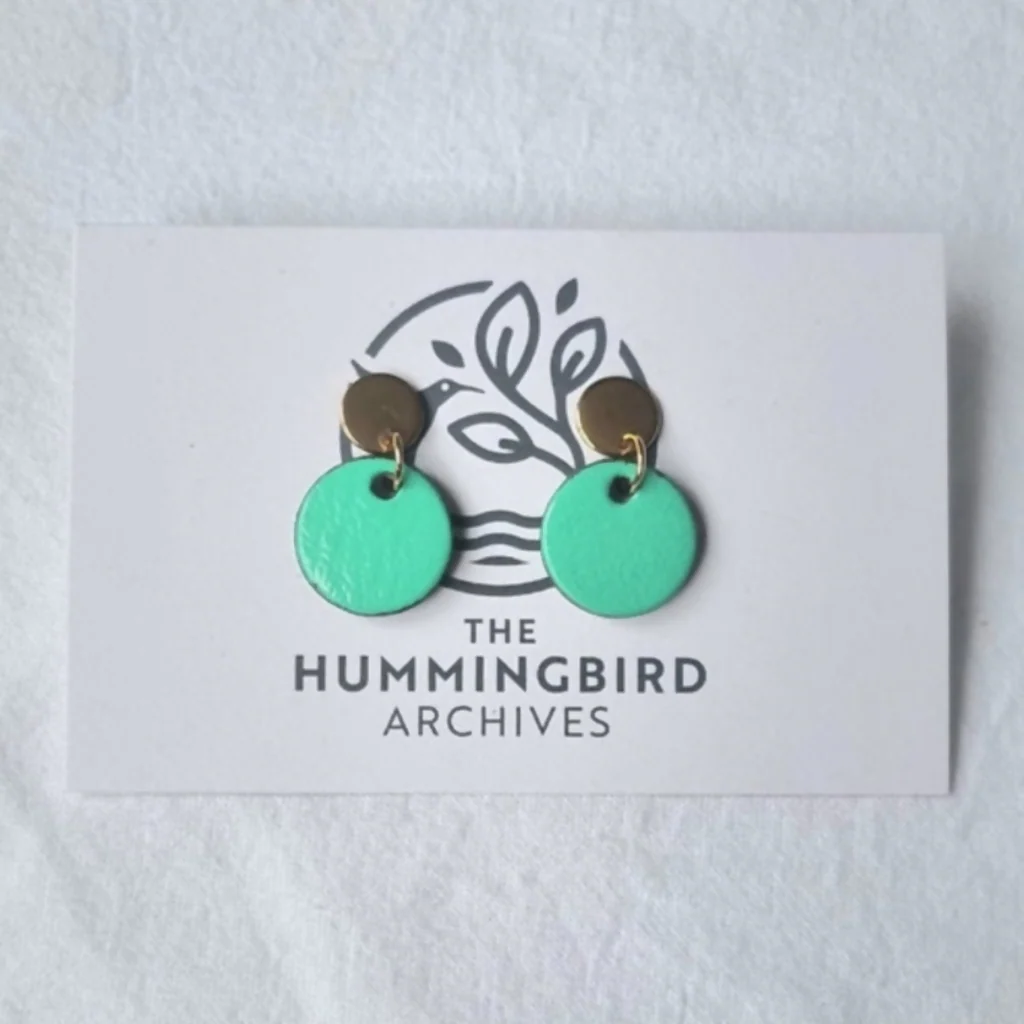 Turquoise Mini Circle Earrings