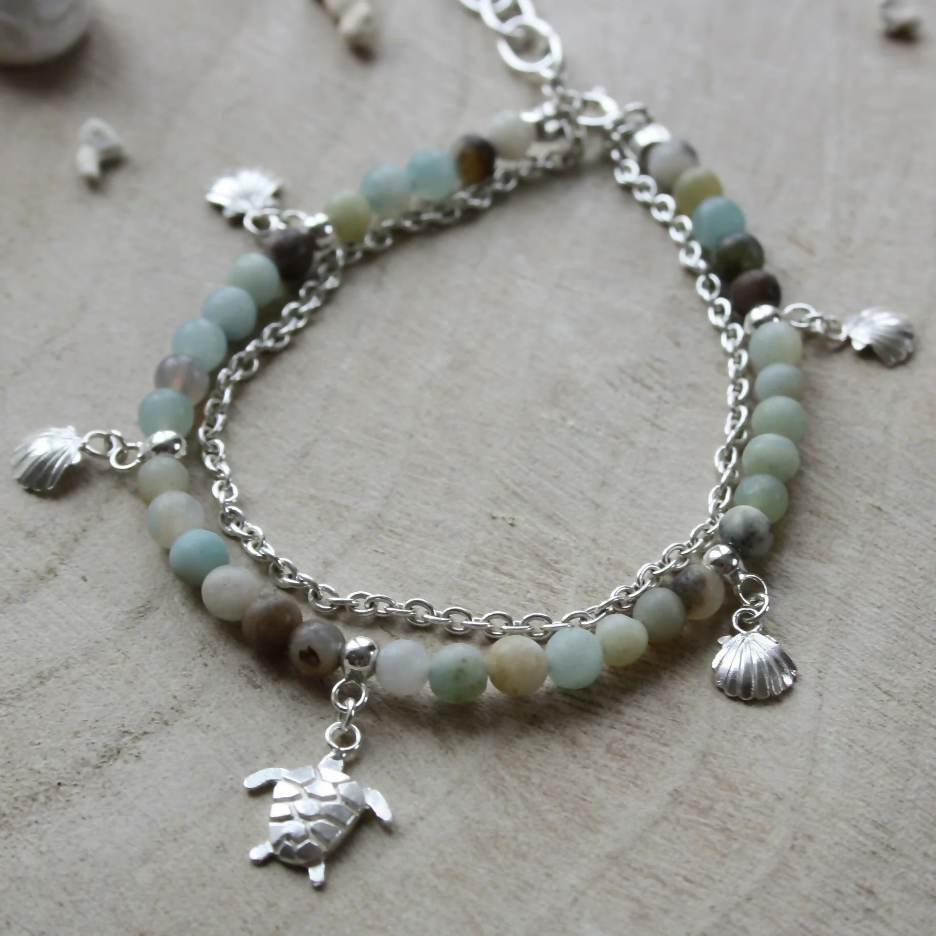 Turtle and Amazonite Bracelet