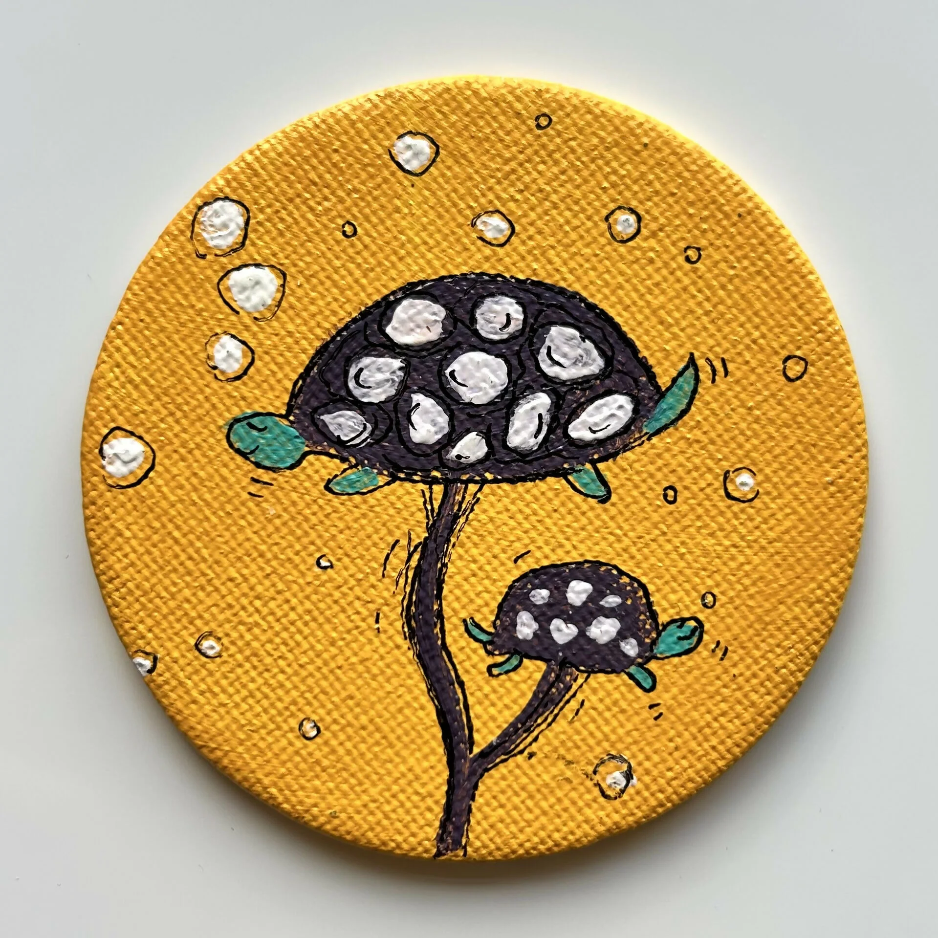 Turtle Mushroom Magnets Original Artwork - Image 2