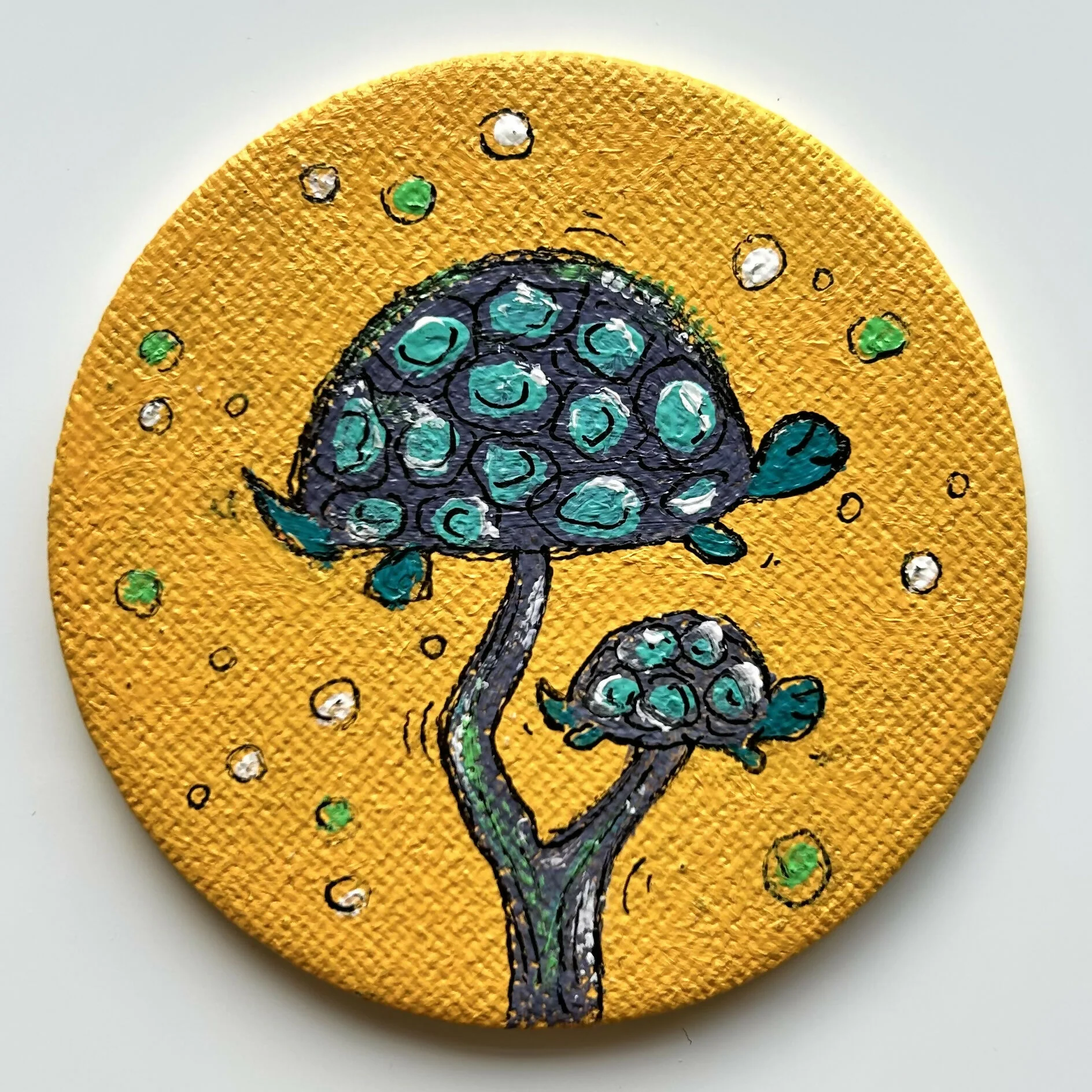Turtle Mushroom Magnets Original Artwork - Image 3