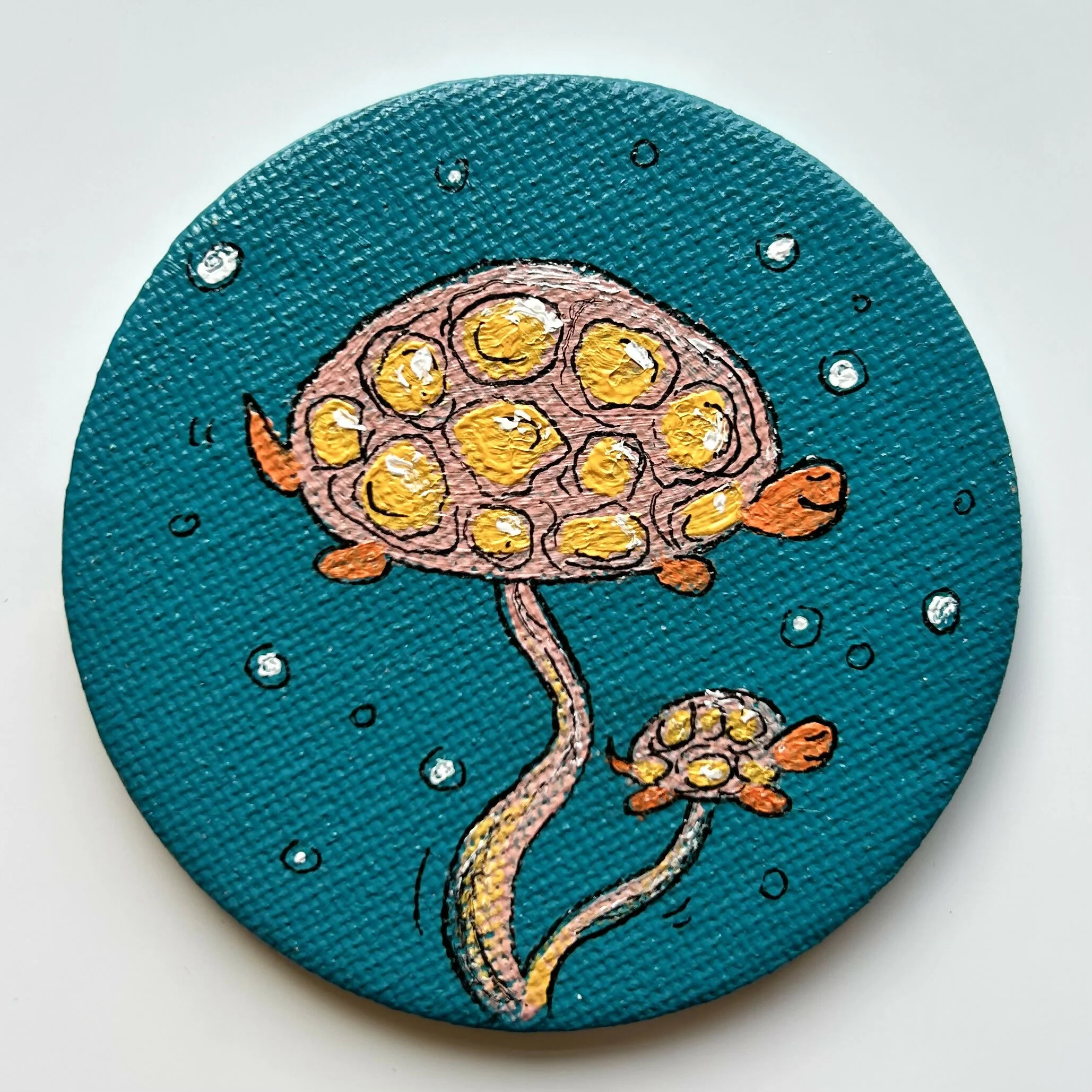 Turtle Mushroom Magnets Original Artwork - Image 4