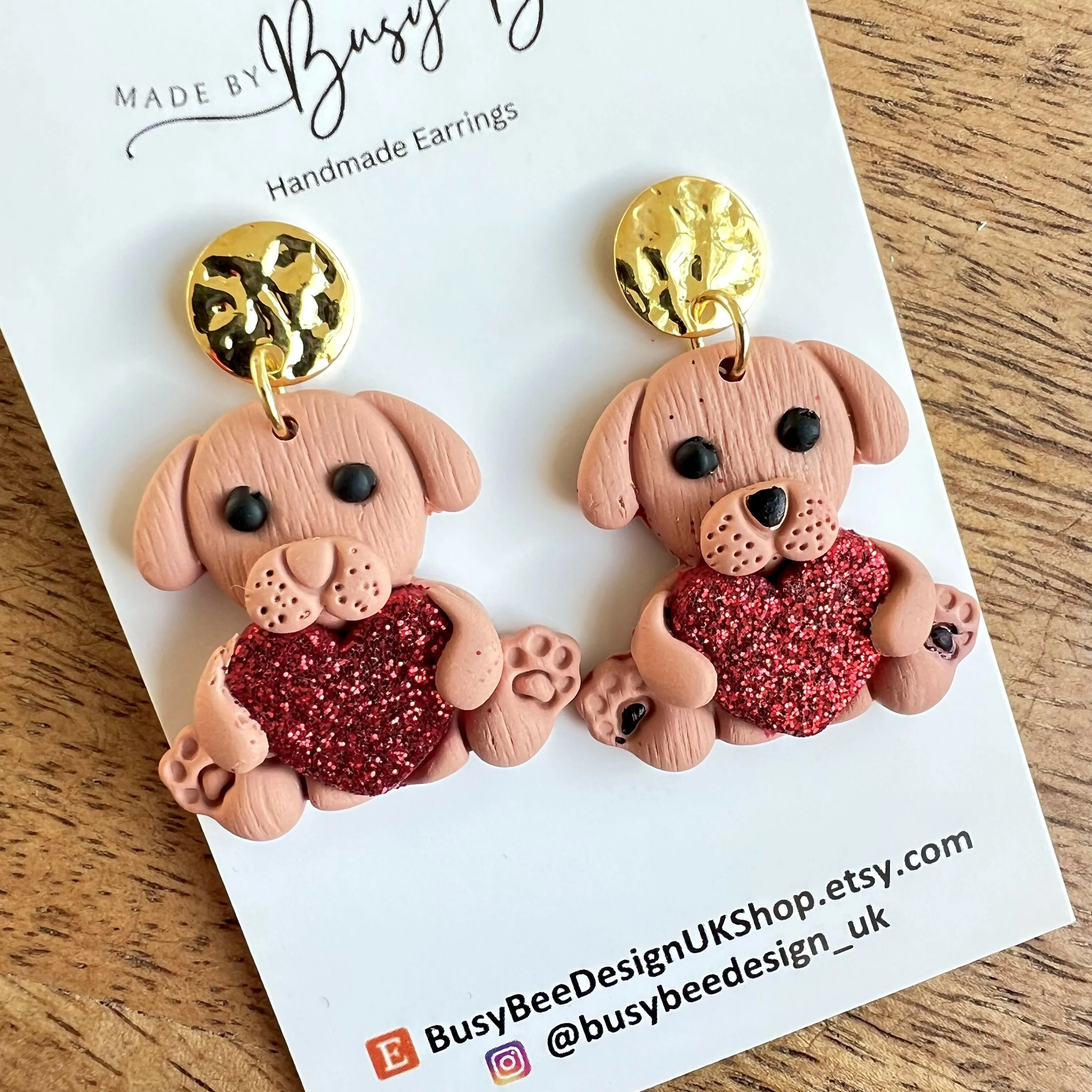 Valentines Day Dangle Earrings / Handmade Polymer Clay Jewellery - Image 4