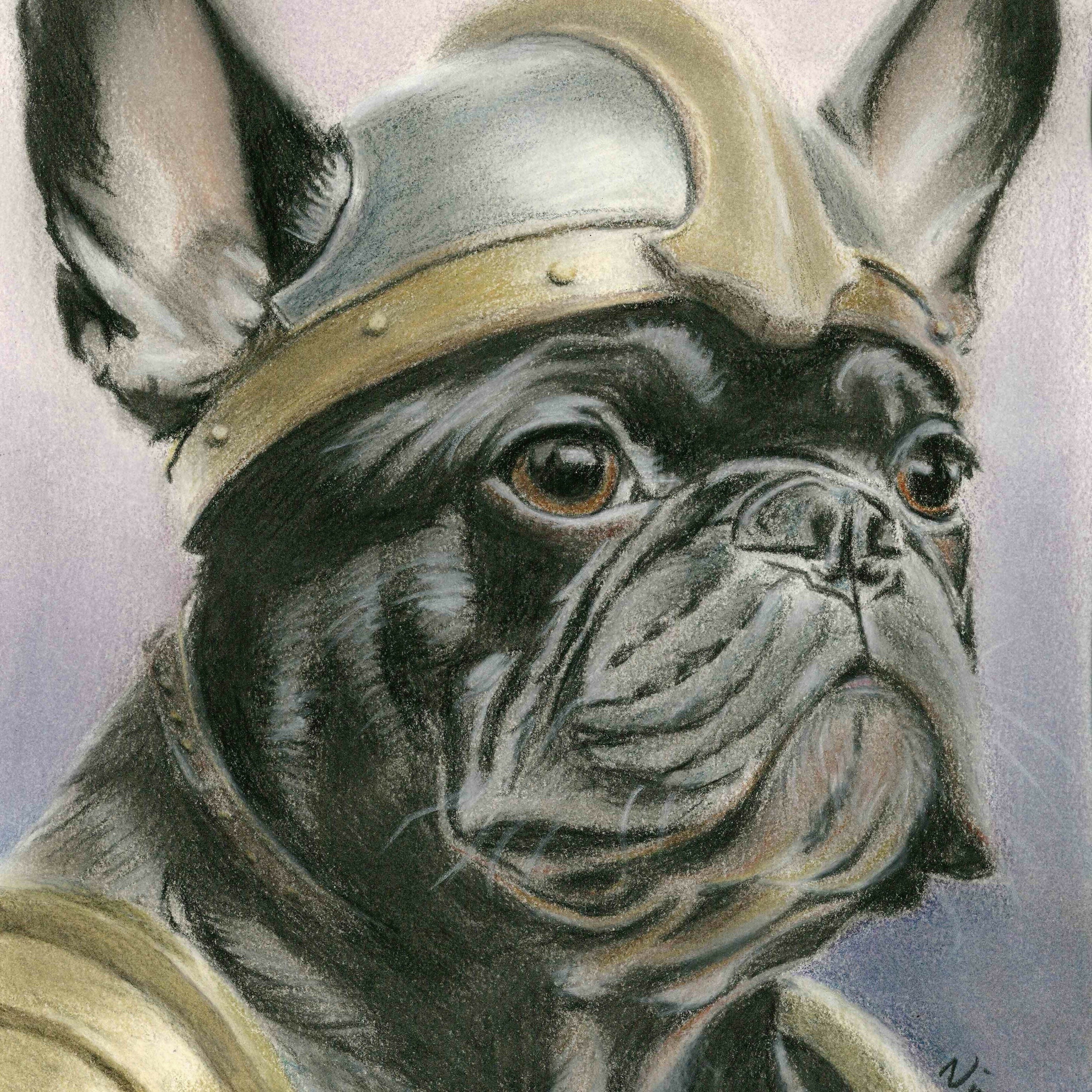 Viking Frenchie Art Print