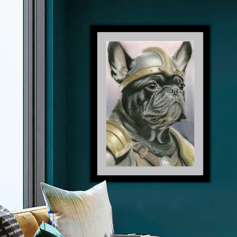 Viking Frenchie Art Print - Image 2
