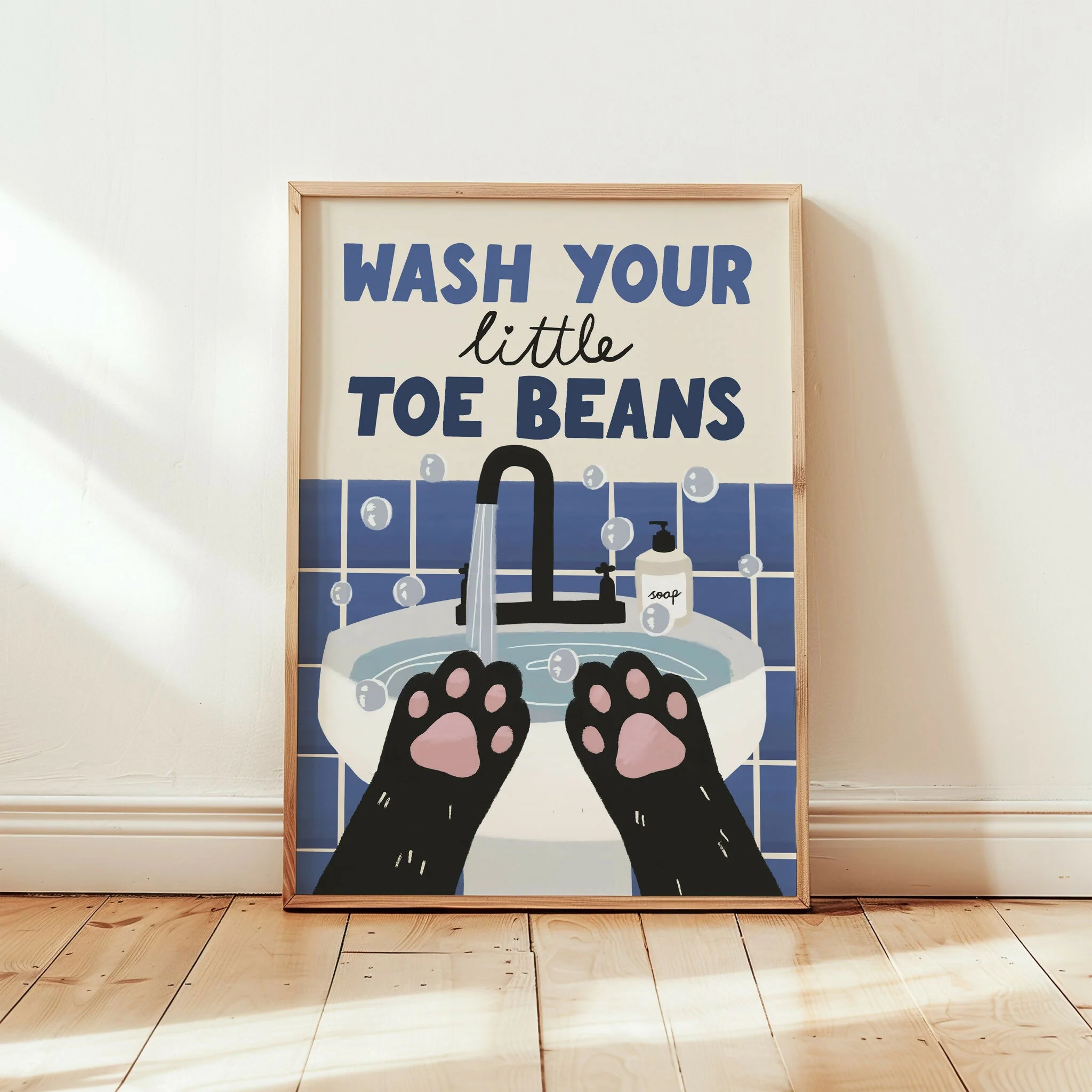 Wash Your Little Toe Beans Cat Print - Image 2