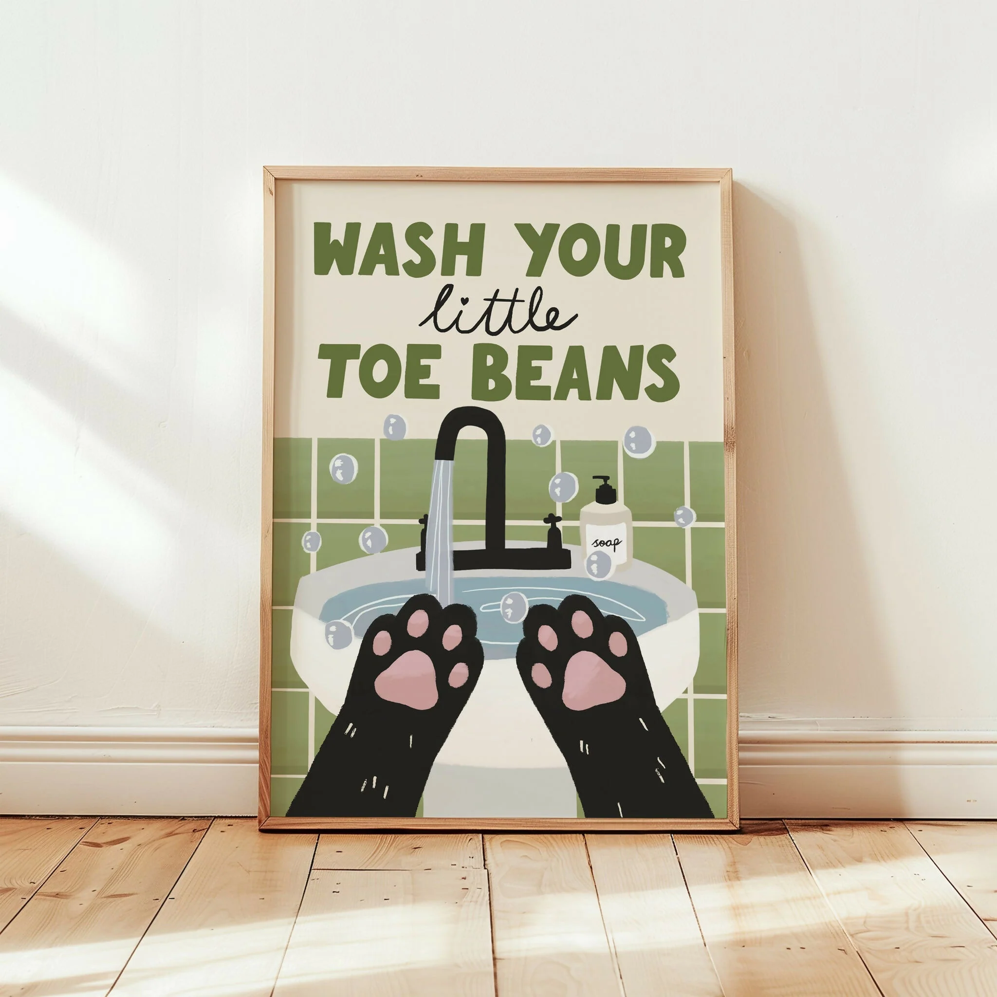 Wash Your Little Toe Beans Cat Print - Image 3