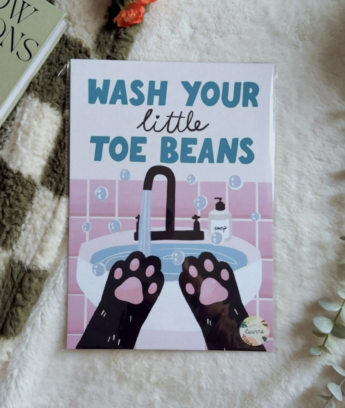 Wash Your Little Toe Beans Cat Print - Image 4