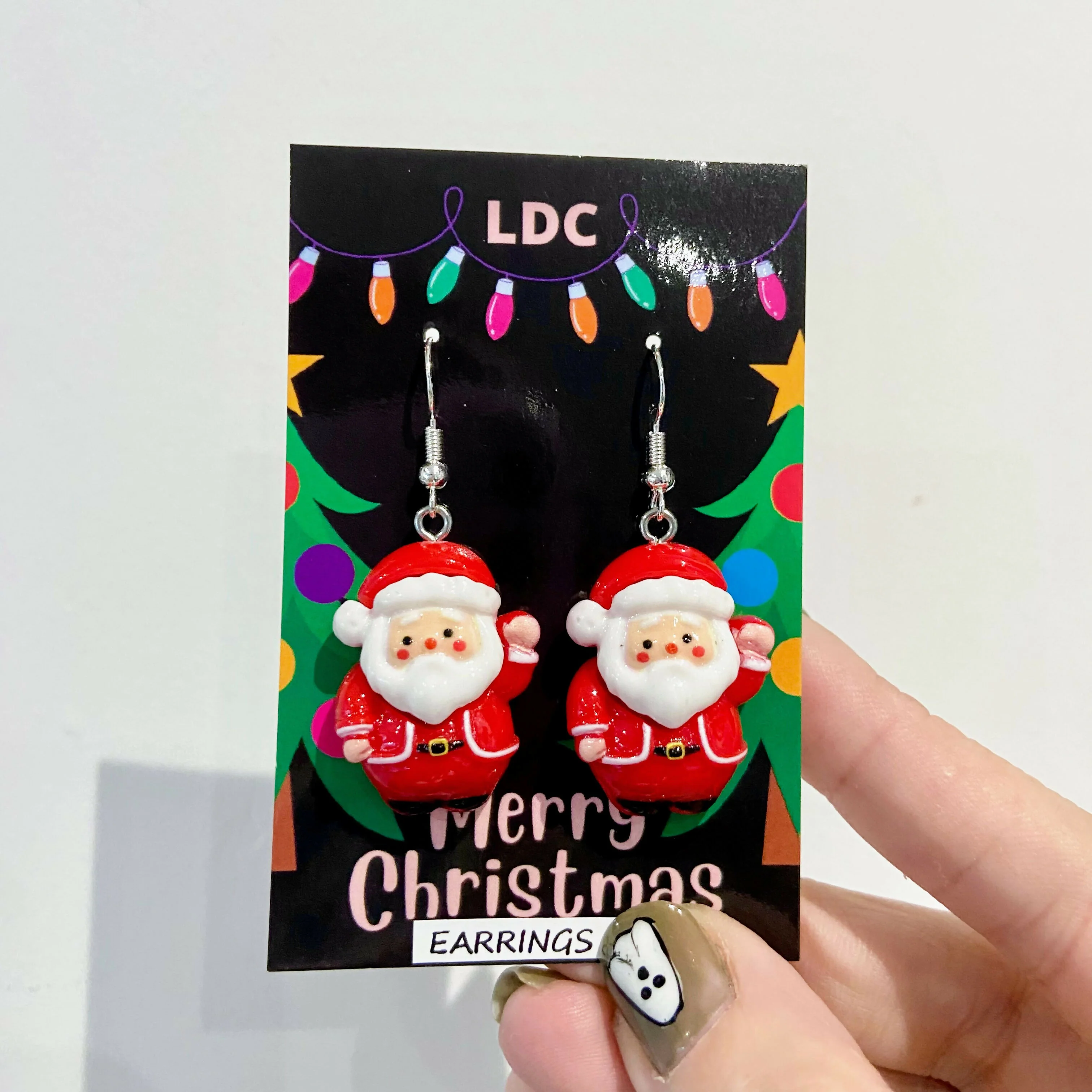 Waving Santa Charm Earrings - Image 2