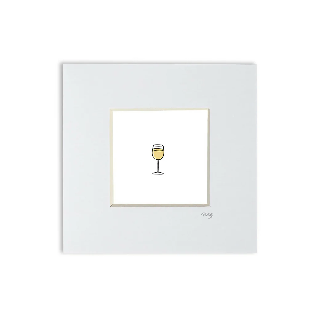 White Wine 4x4" Mounted Mini Print