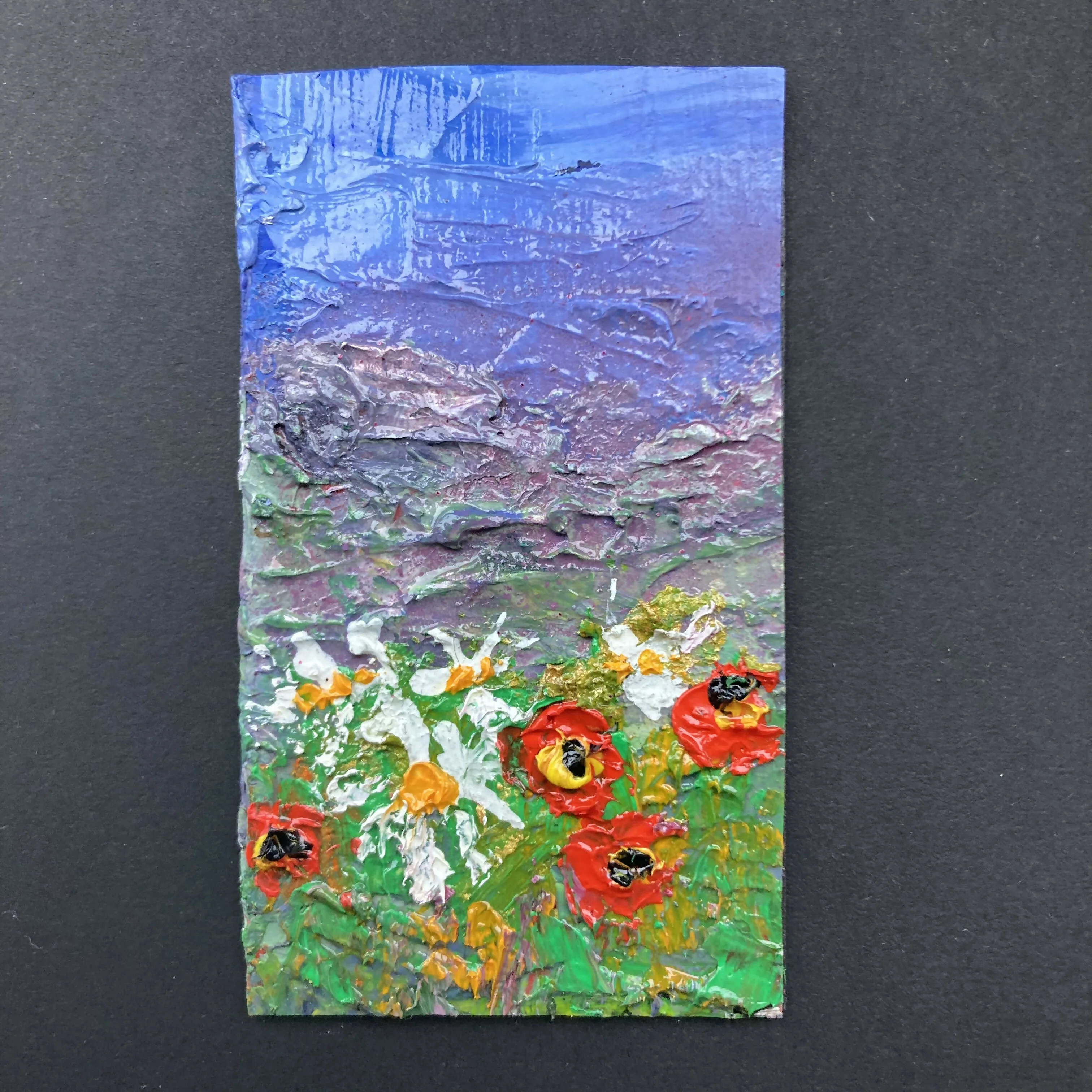 Wildflowers Mini Oil Painting Fridge Magnet - Image 2