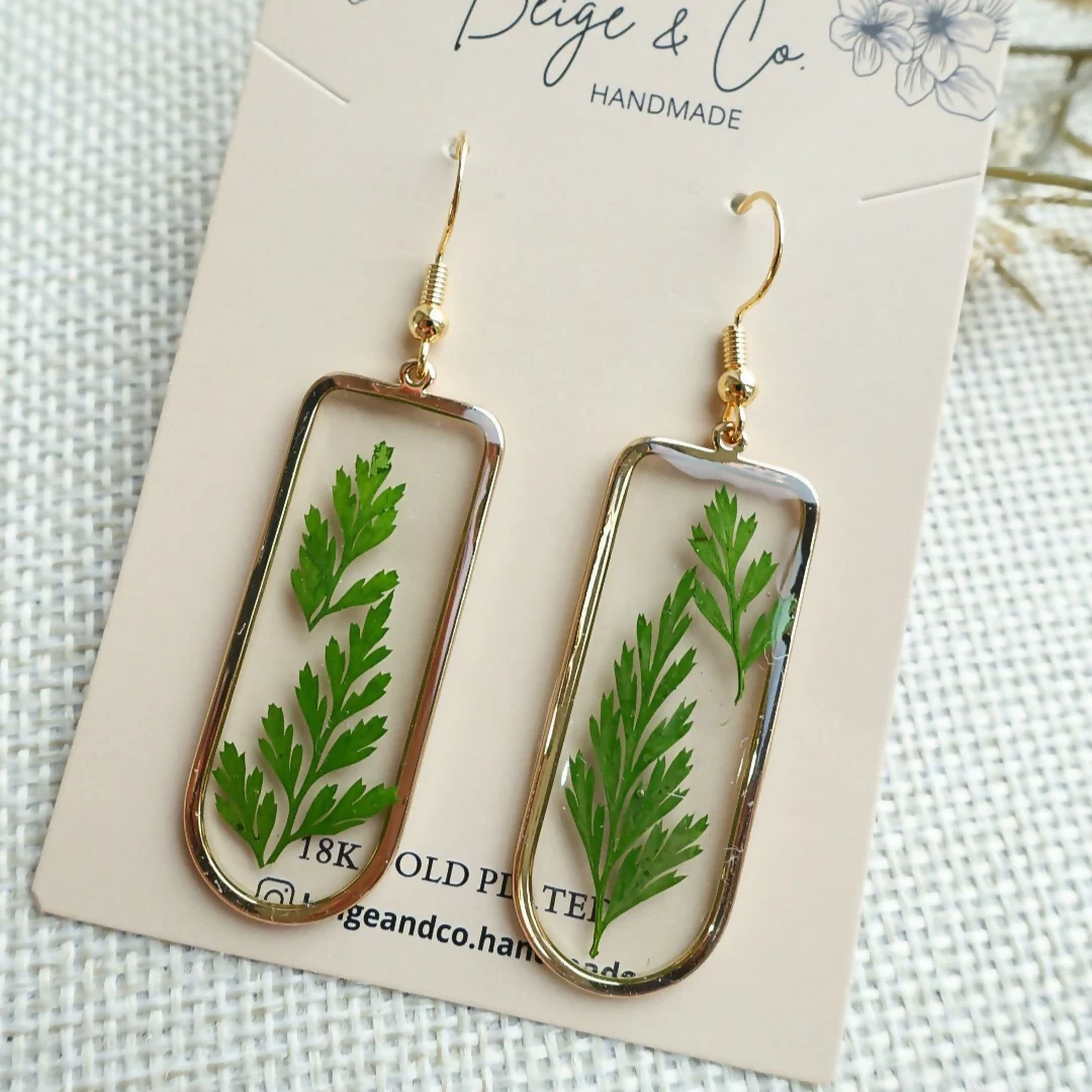 Real Flower Window Earrings - Image 2