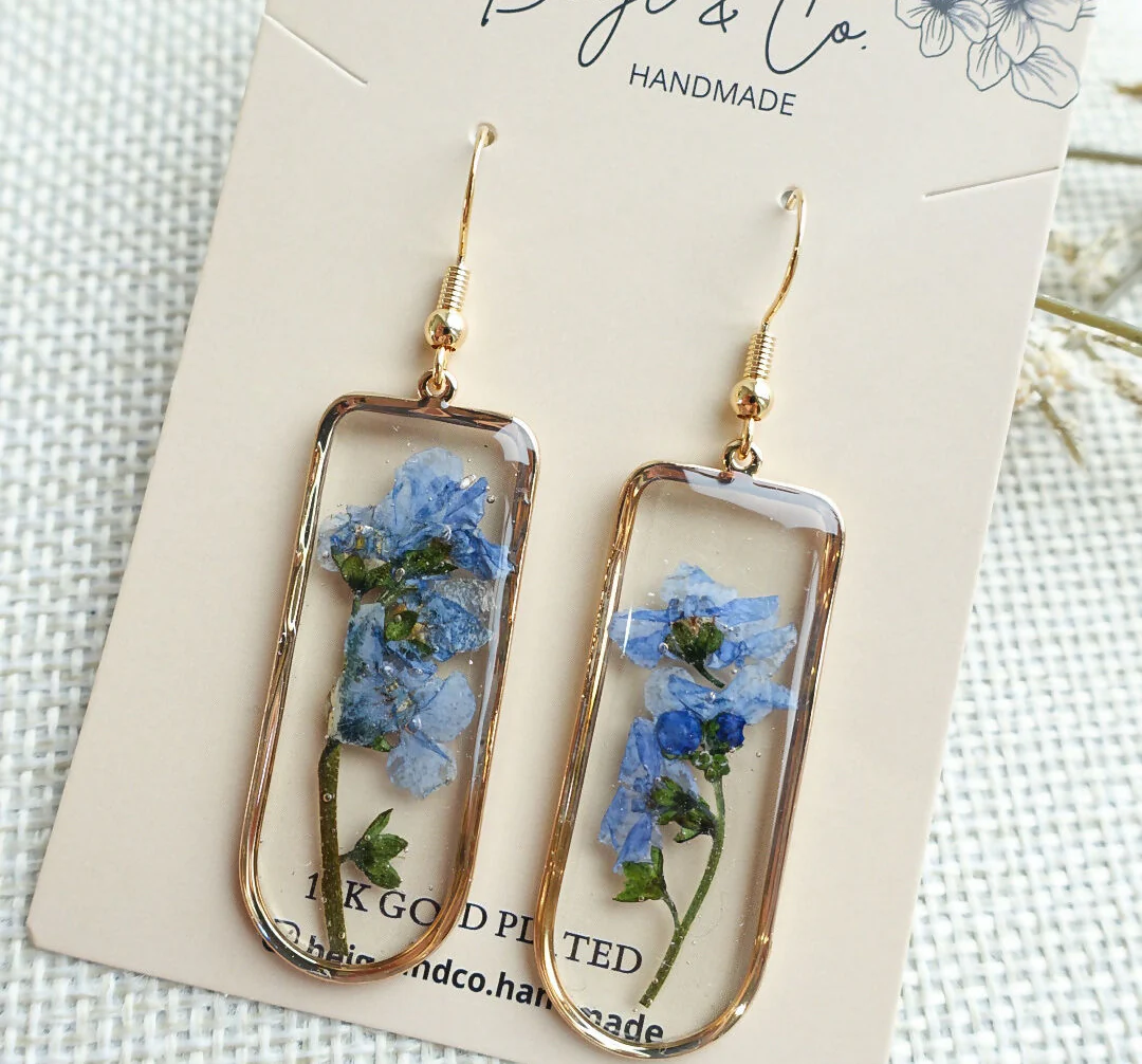 Real Flower Window Earrings - Image 3
