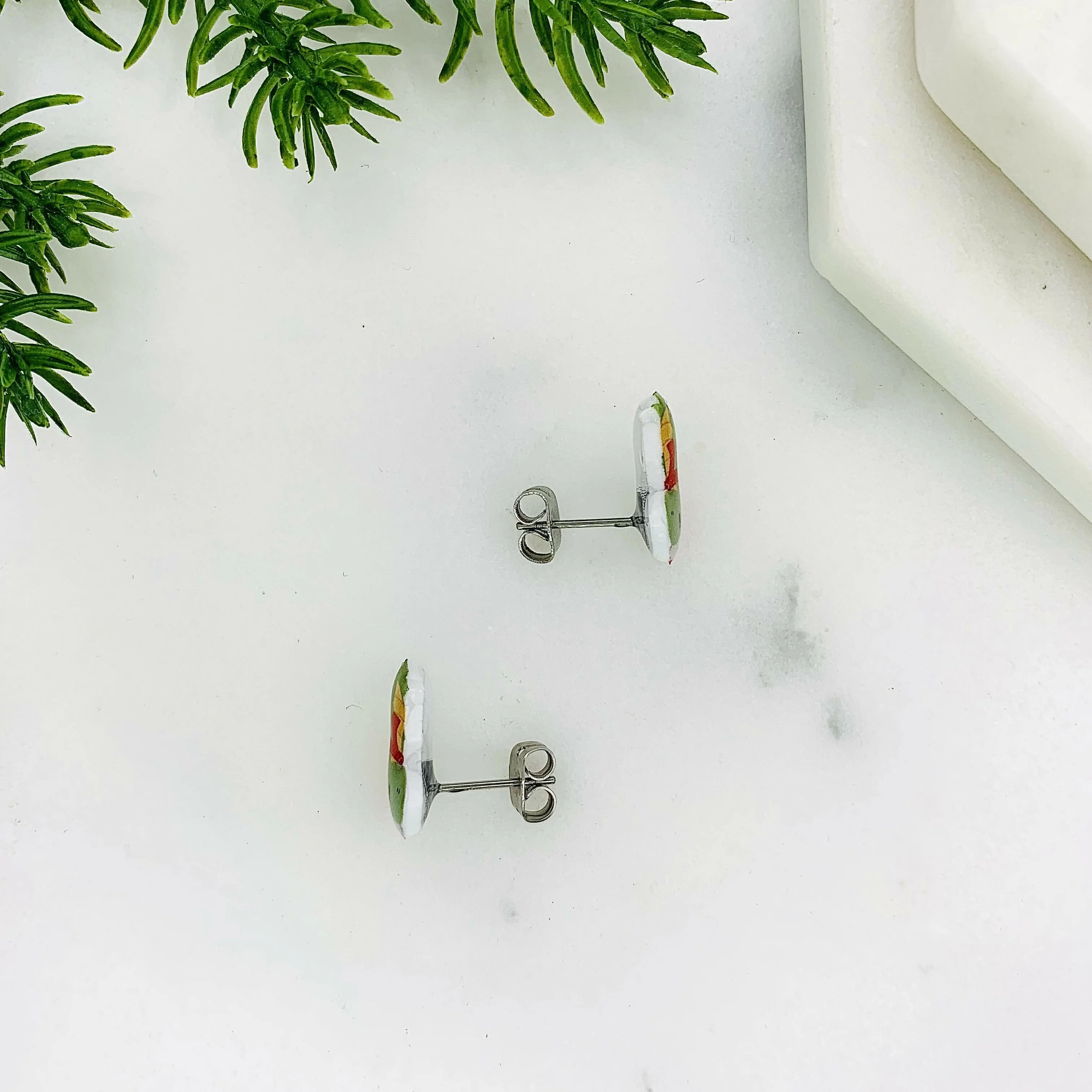 Winter T-rex Dinosaur Stud Earrings - Image 4