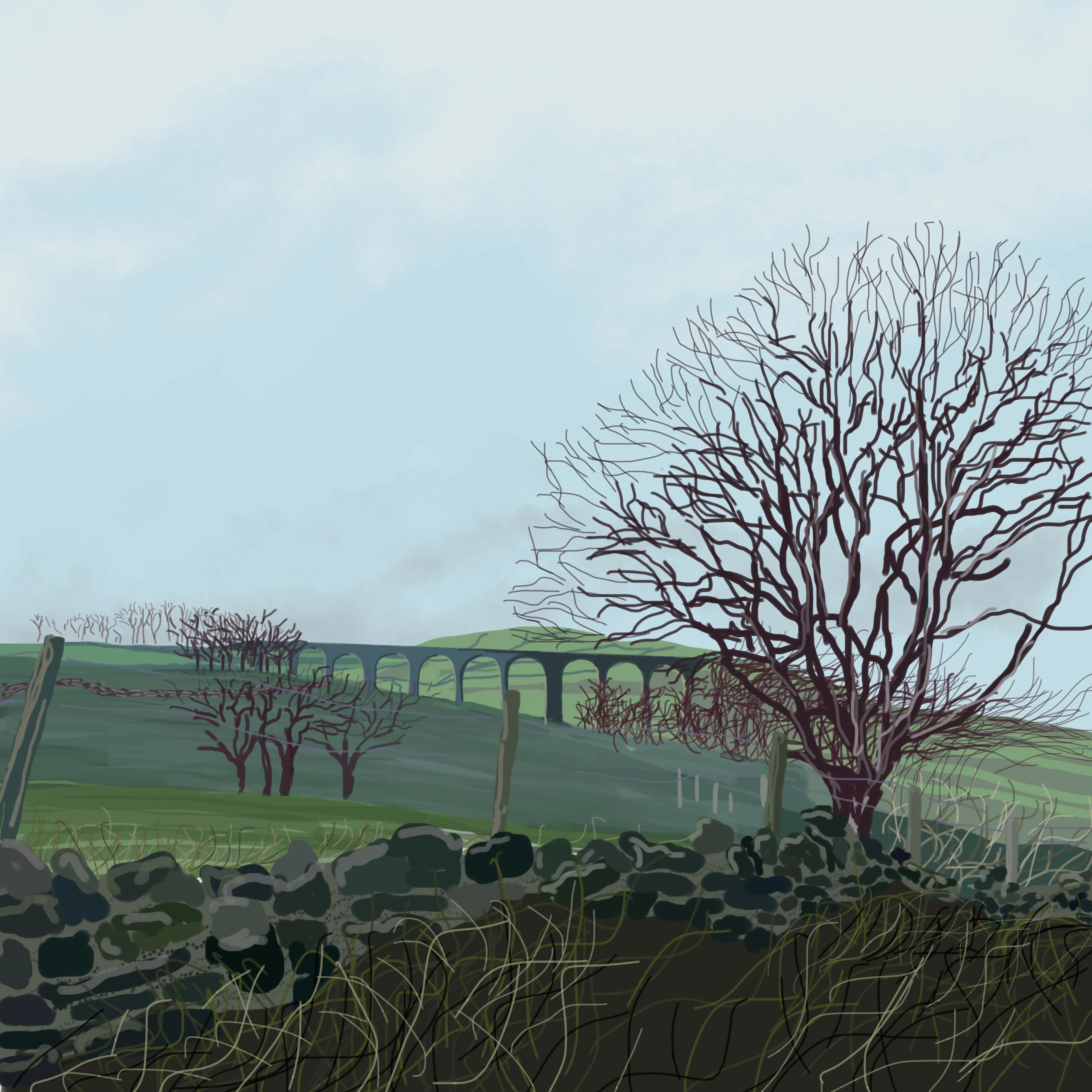 Winter Viaduct Greetings Card