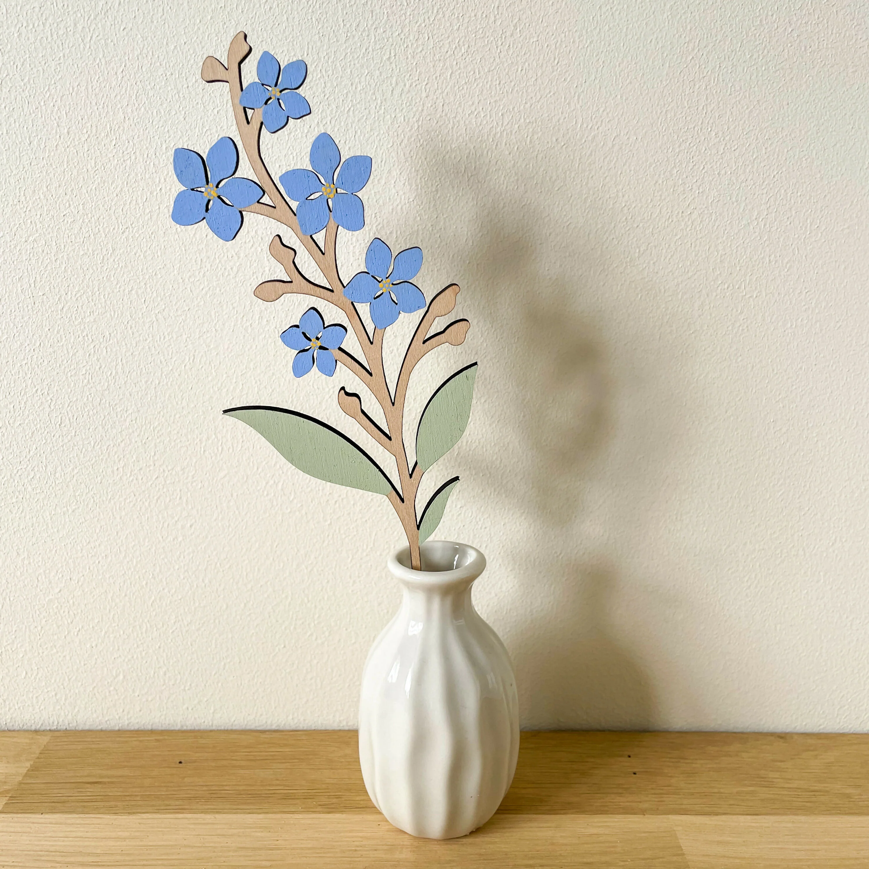 Wooden Multi Flower Stem - Forget Me Not