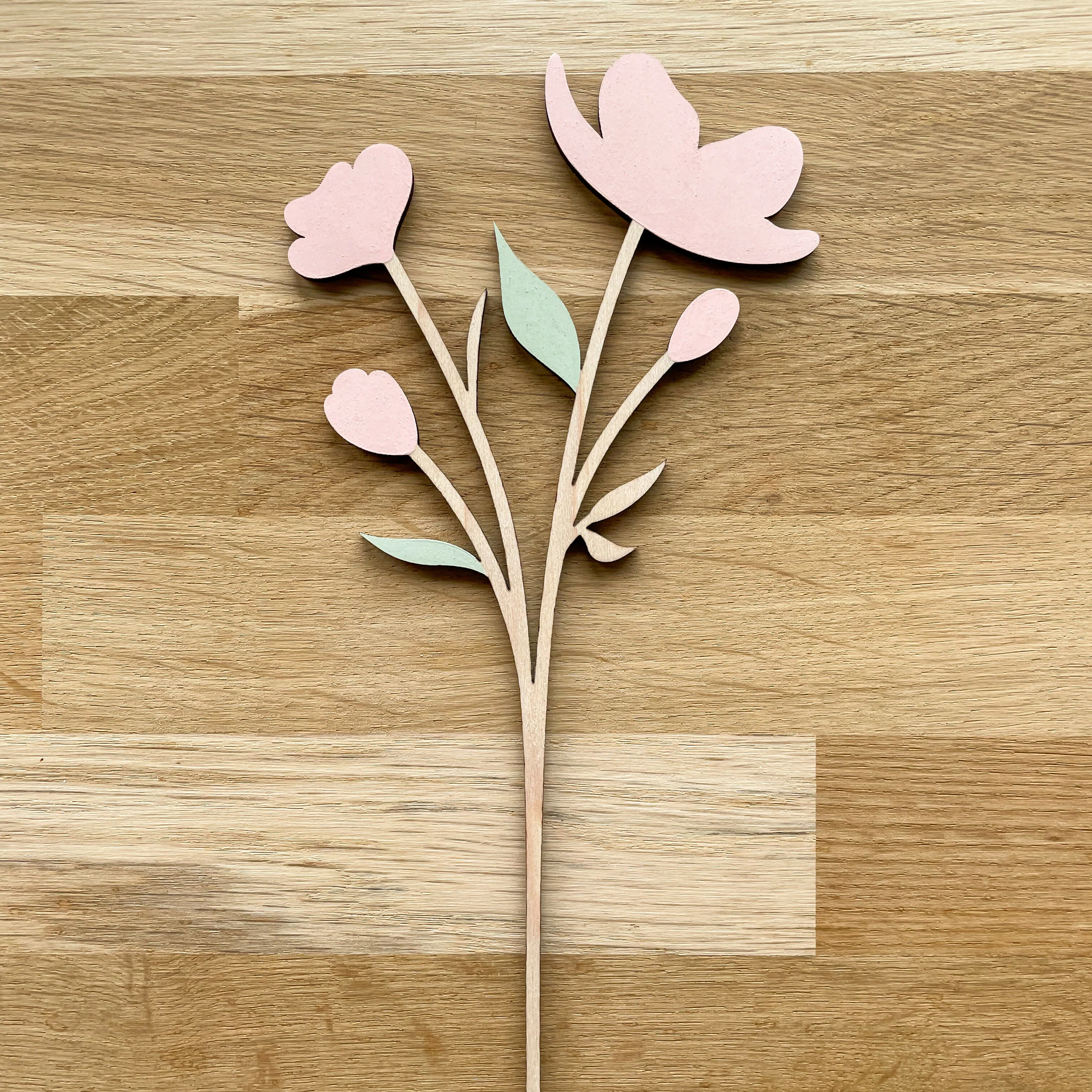 Wooden Multi Flower Stem - Pink Blossom - Image 2