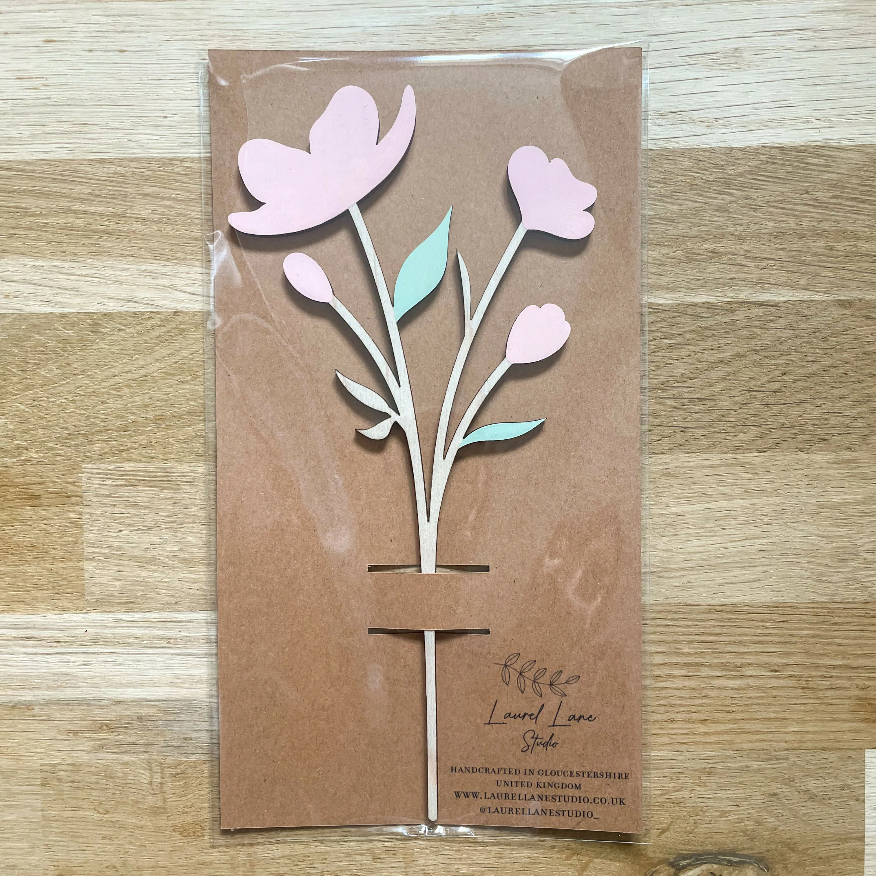 Wooden Multi Flower Stem - Pink Blossom - Image 3