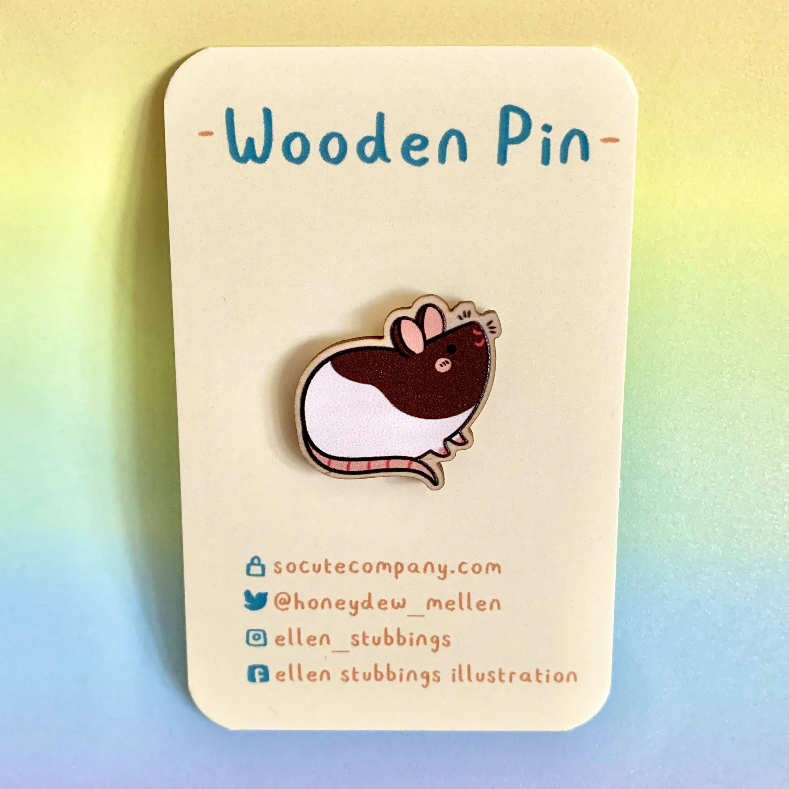 Wooden Rat Pin - Image 3