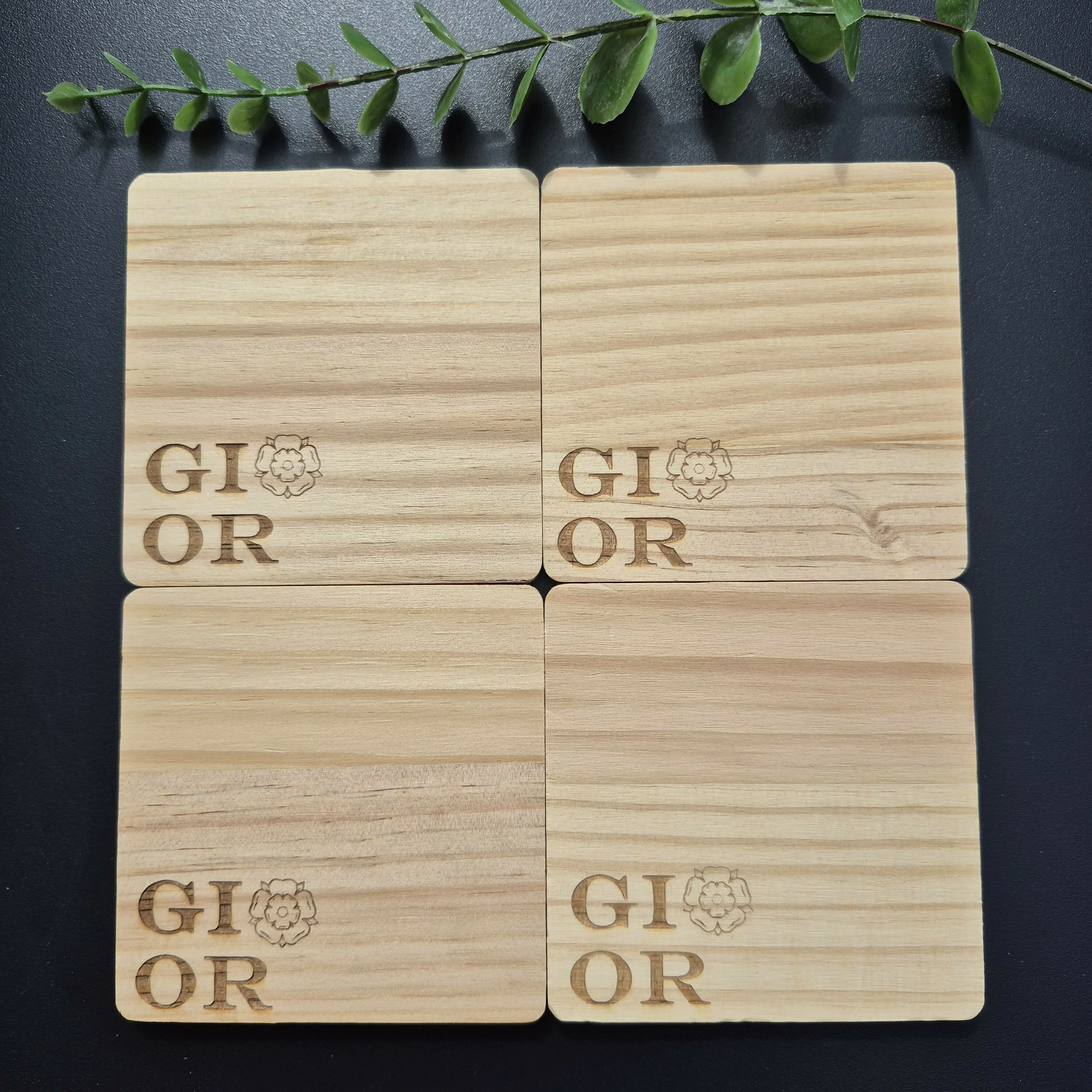 Wooden Yorkshire Rose Coaster with Yorkshire Sayings - GI OR