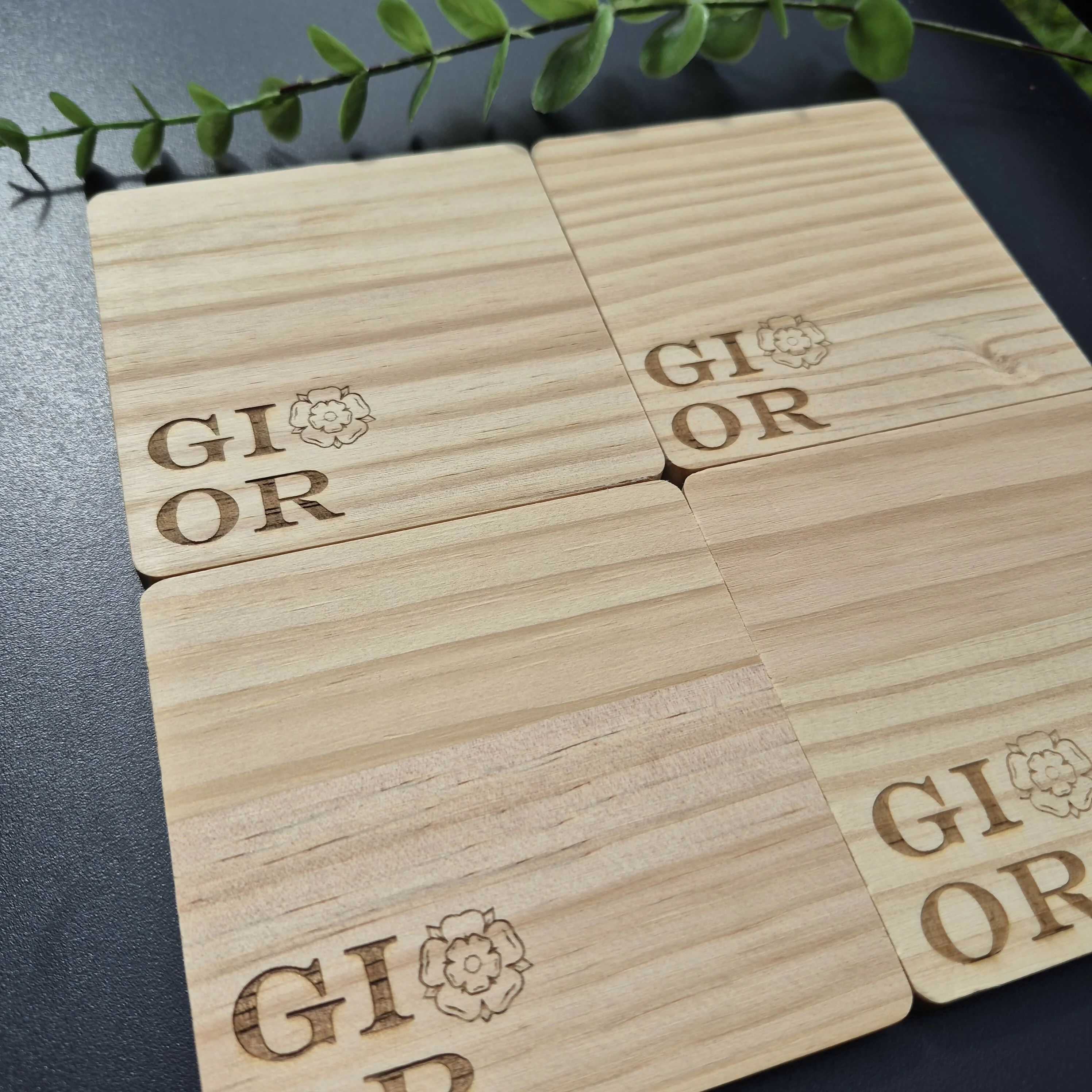 Wooden Yorkshire Rose Coaster with Yorkshire Sayings - GI OR - Image 2