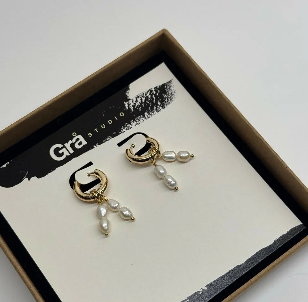 XS Millie / 18k Gold Plated Hoop Earrings With Freshwater Pearls