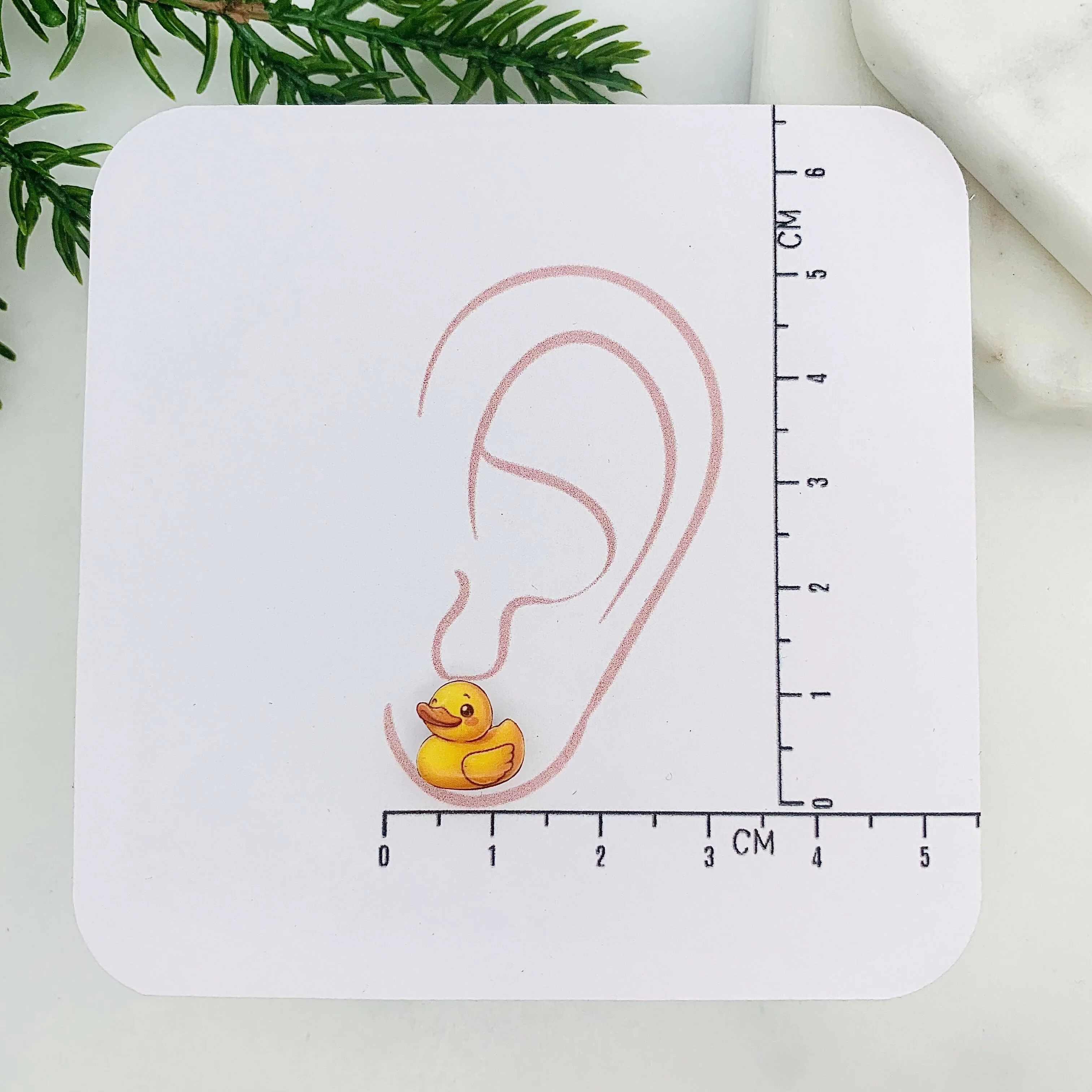 Yellow Duck Stud Earrings - Image 3