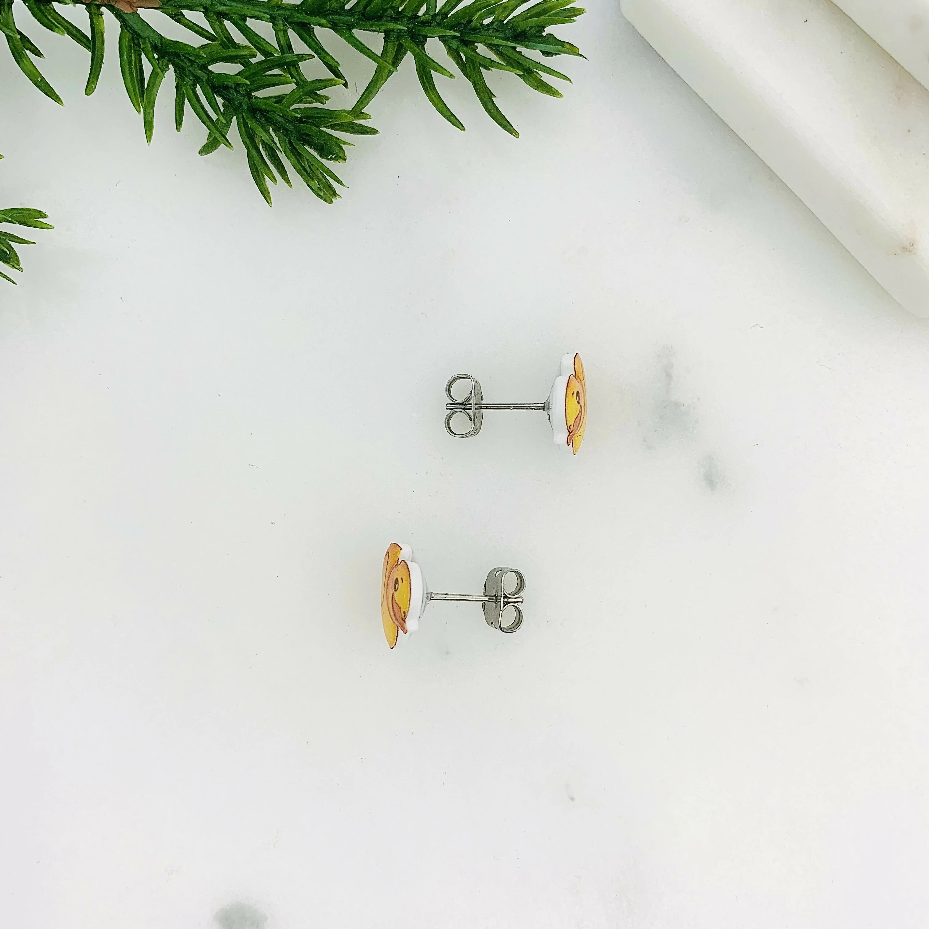 Yellow Duck Stud Earrings - Image 4