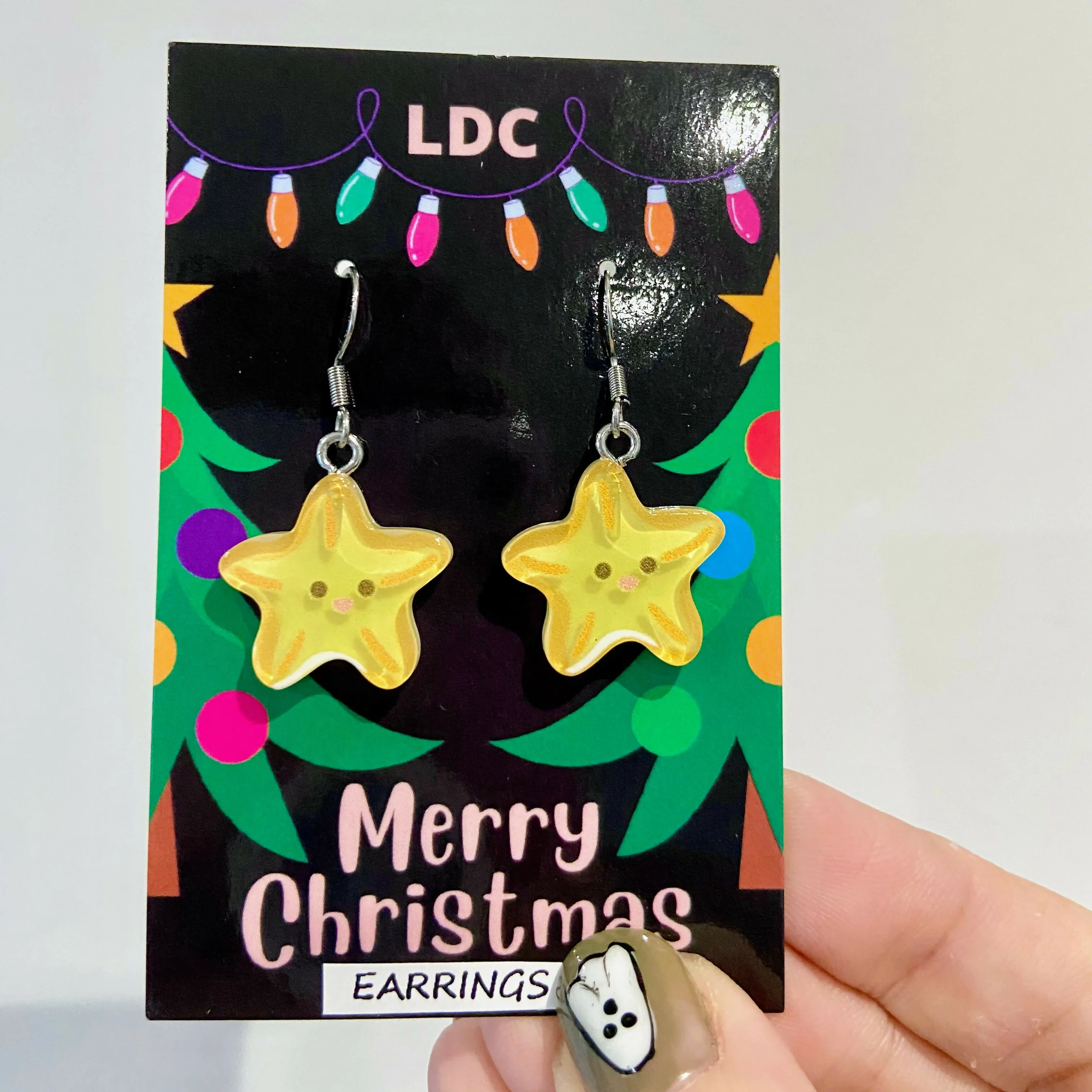 Yellow Star Charm Earrings