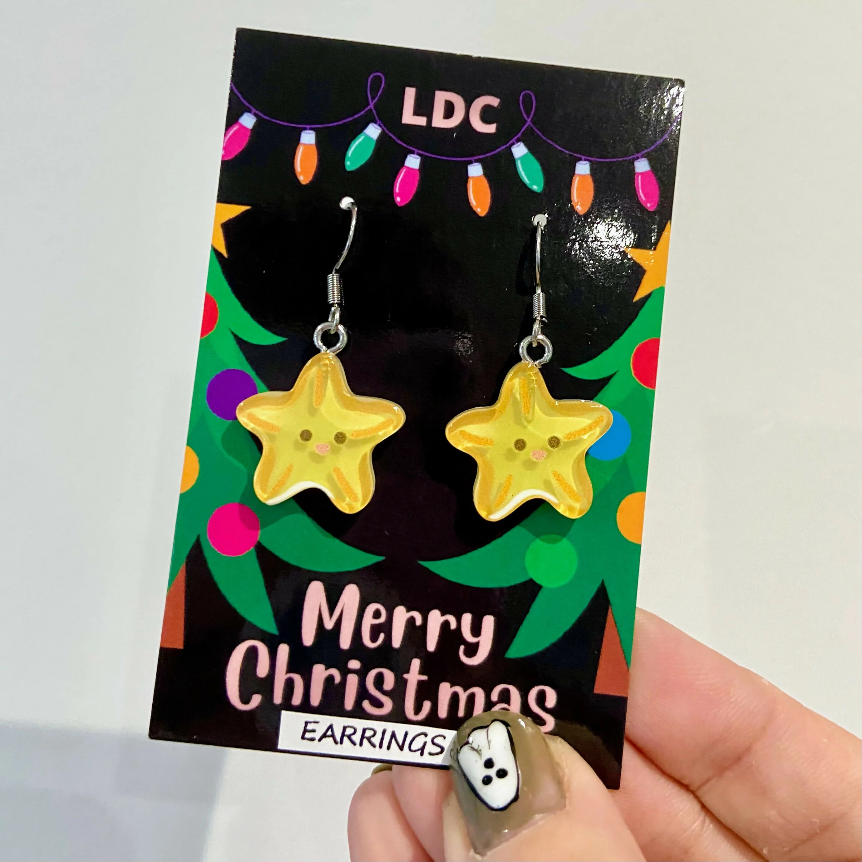 Yellow Star Charm Earrings - Image 2