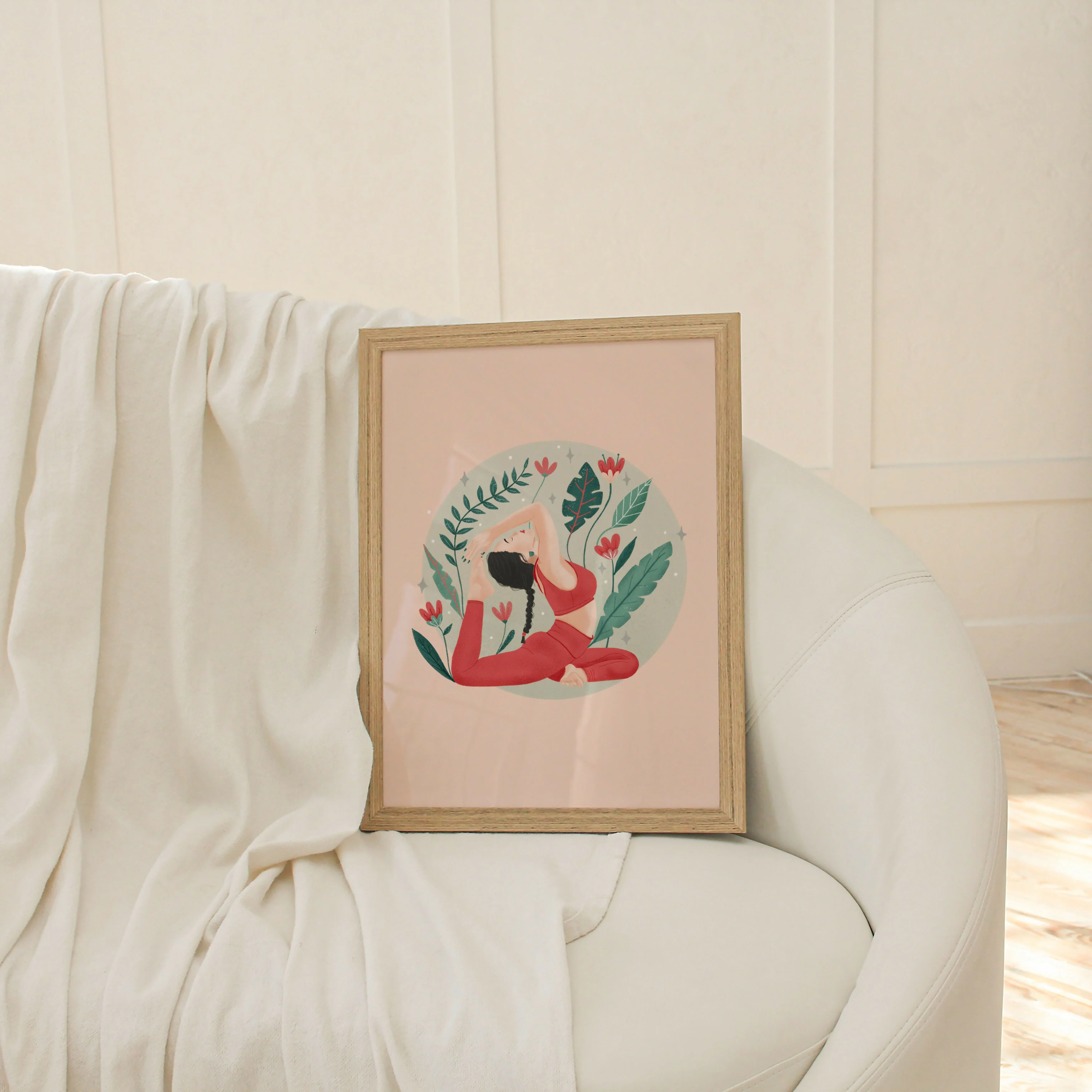 Yoga Mermaid Pose Art Print: Tropical Wall Decor (A4) - Image 4