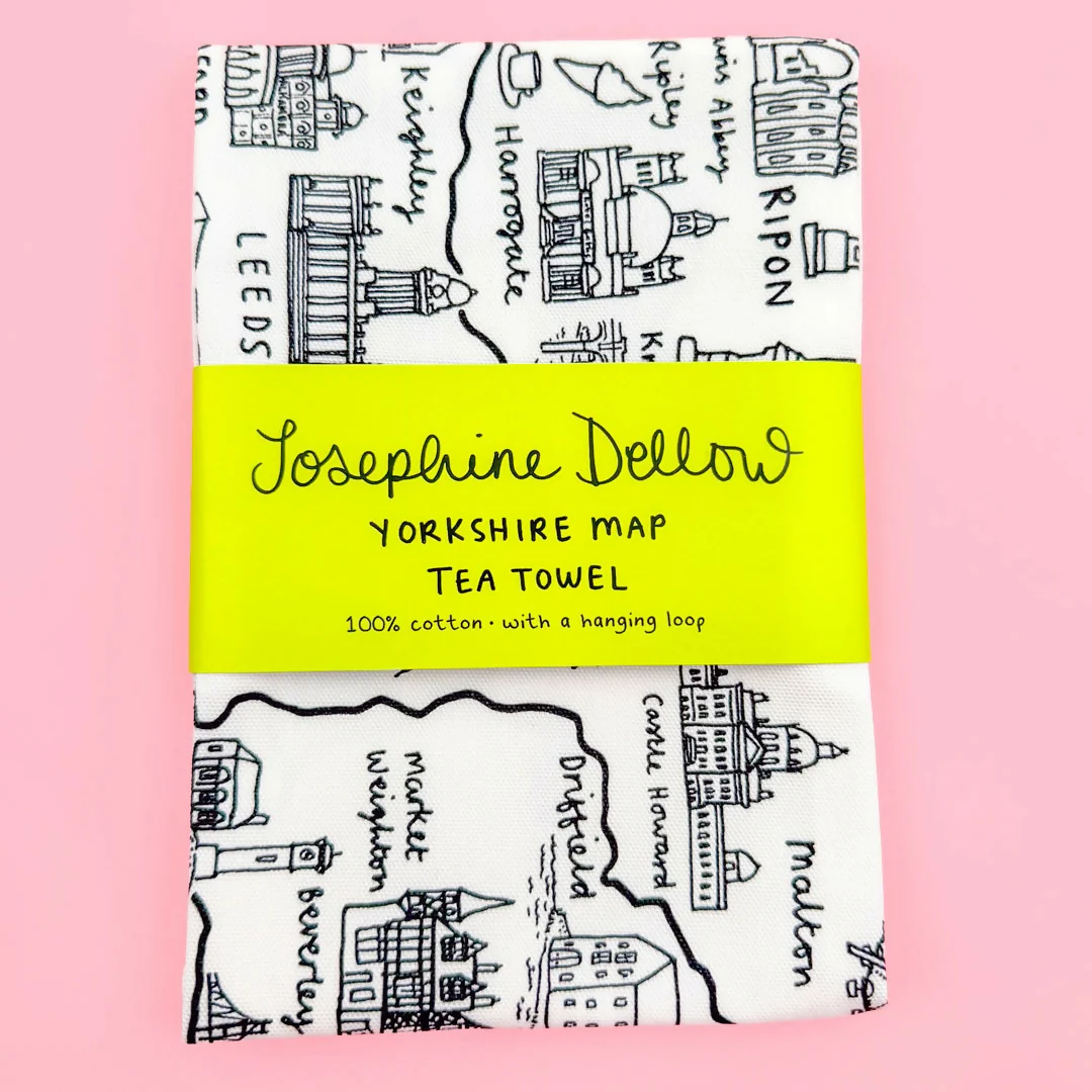 Yorkshire Map Tea Towel - Illustrated Home Gift